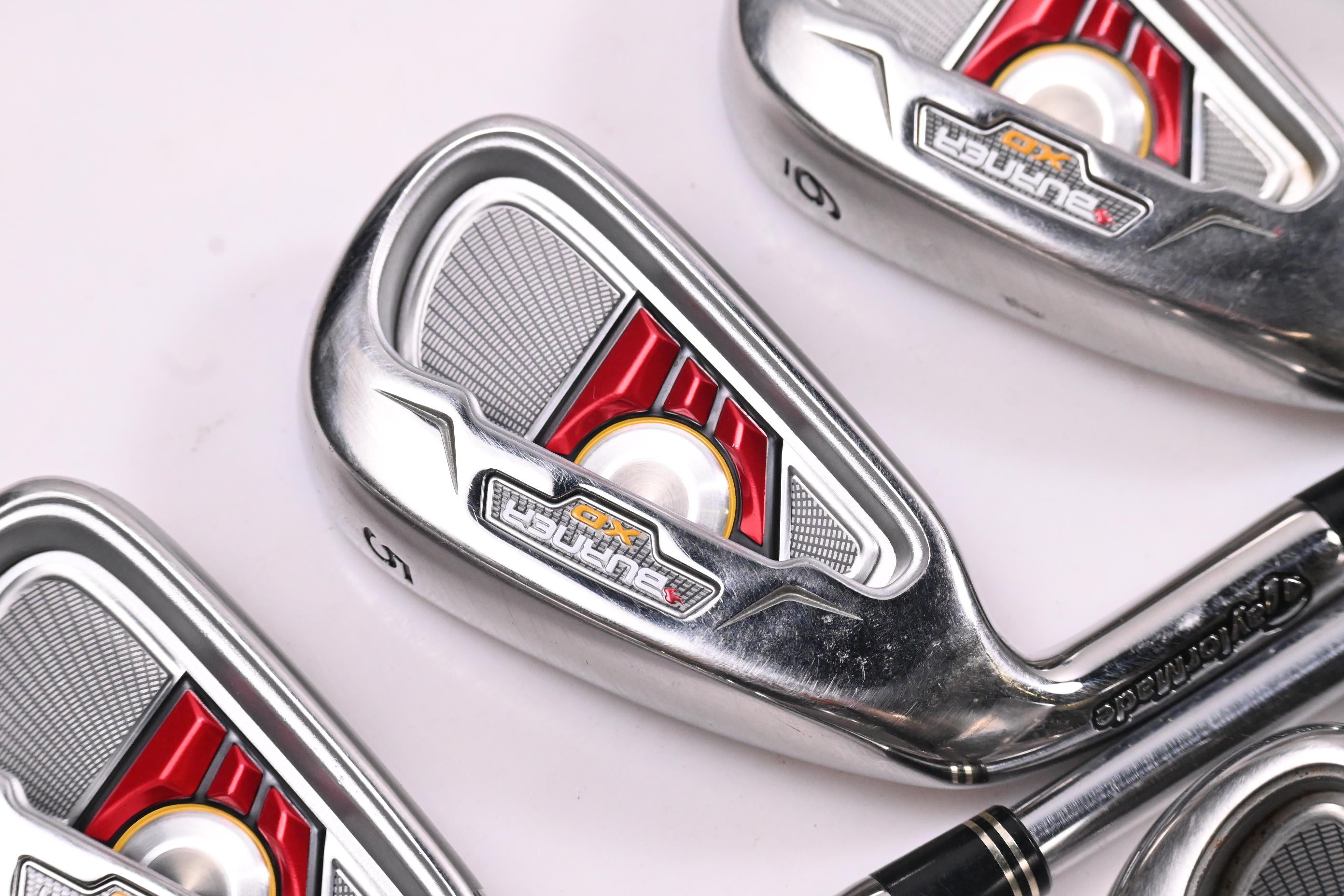 Left Hand Taylormade Burner XD Irons / 4-PW+SW / Regular Flex Taylormade Reax 90