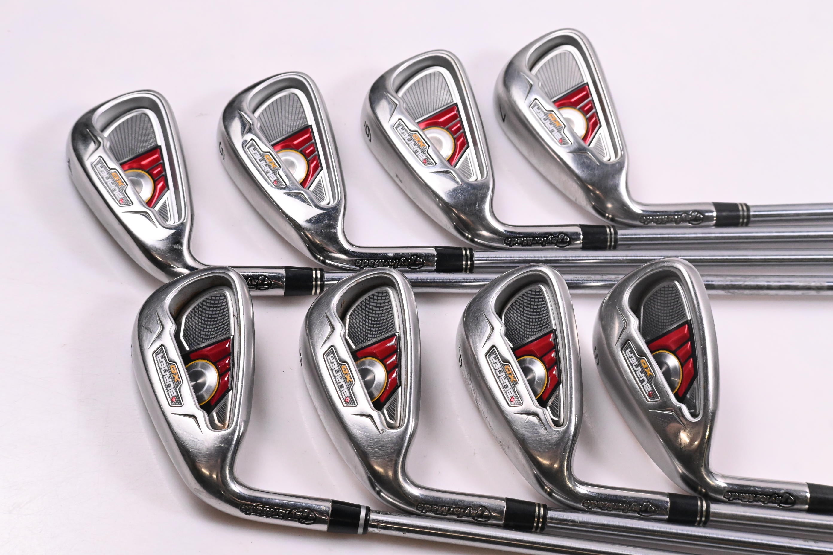 Left Hand Taylormade Burner XD Irons / 4-PW+SW / Regular Flex Taylormade Reax 90