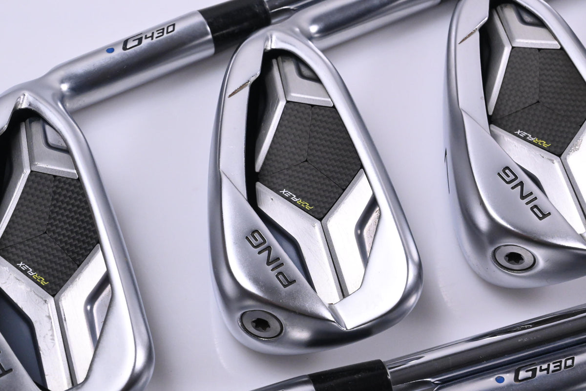 Ping G430 Irons / 5-PW+45°+50° / Blue Dot / Stiff Flex Ping AWT 2.0 Shafts