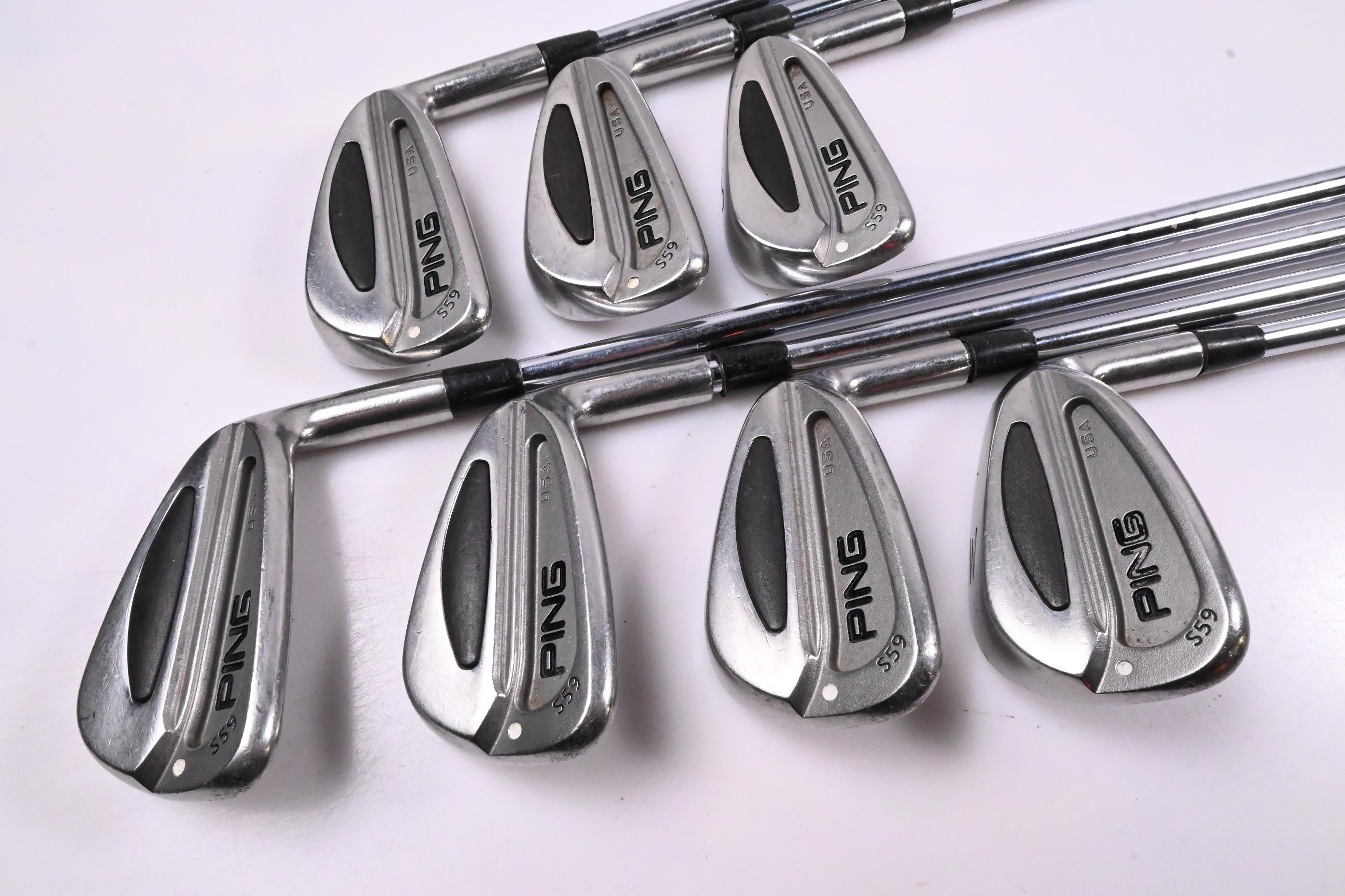 Ping S59 Irons / 4-PW / White Dot / Stiff Flex Steel Shafts