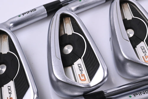 Ping G400 Irons / 5-PW+UW+SW / Green Dot / Stiff Flex KBS Tour 120 Shafts