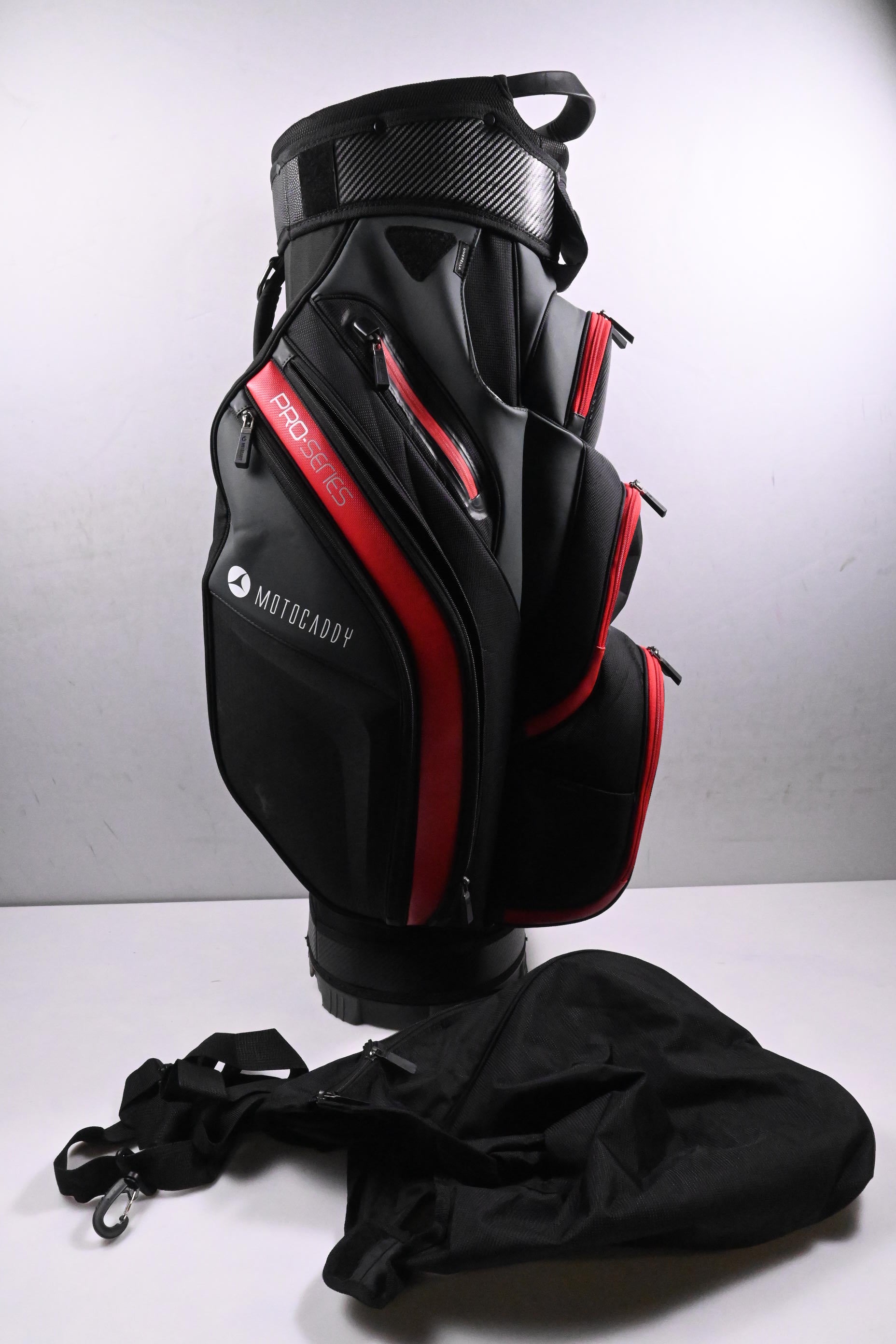 Motocaddy Pro Series Cart Bag / 14-Way Divider / Black, Red