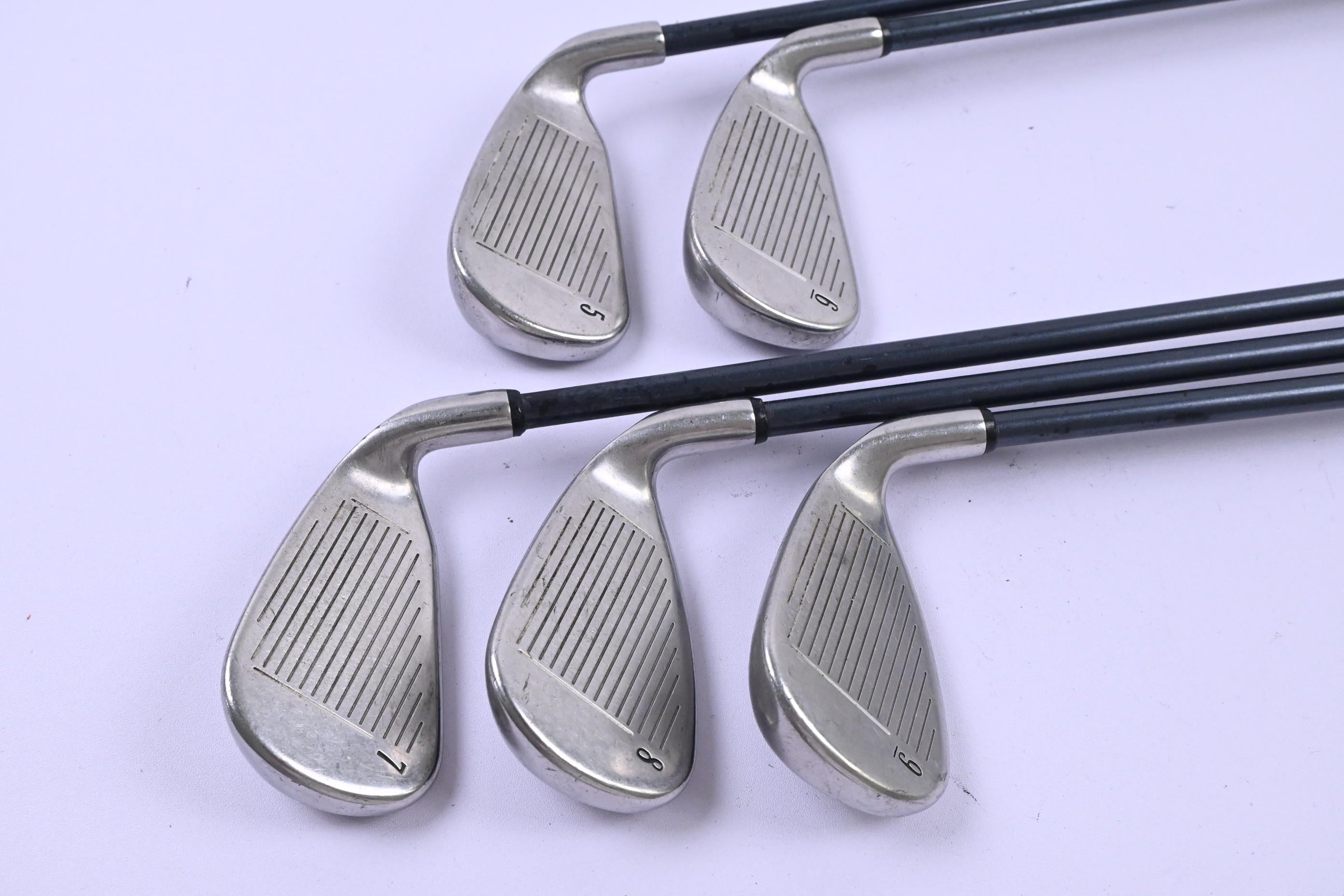 Left Hand Callaway Big Bertha 2004 Irons / 5-9i / Stiff Flex Rifle MT85 Shafts
