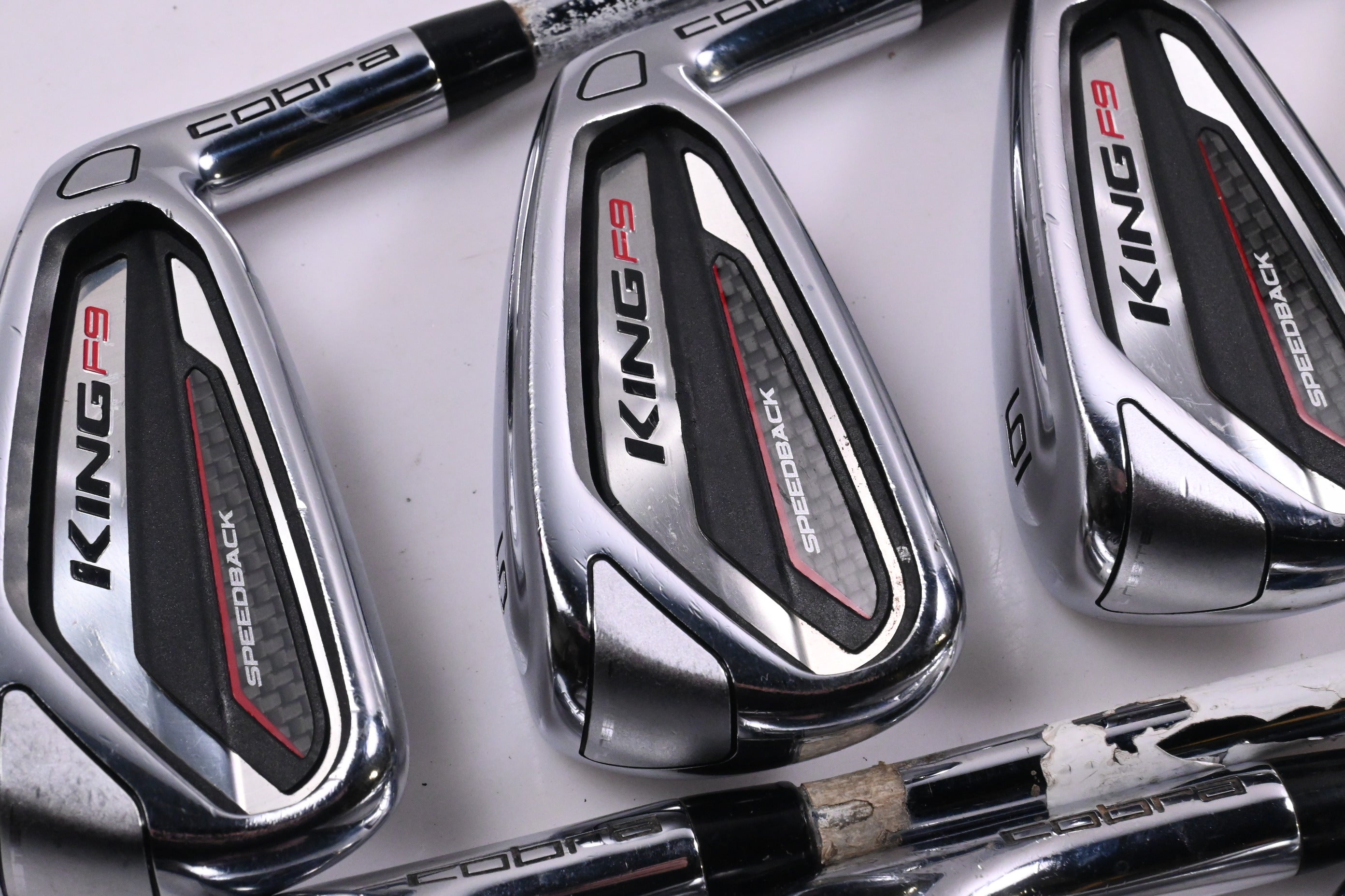 Left Hand Cobra King F9 Irons / 4-PW+GW / Stiff Flex KBS Tour 90 Shafts