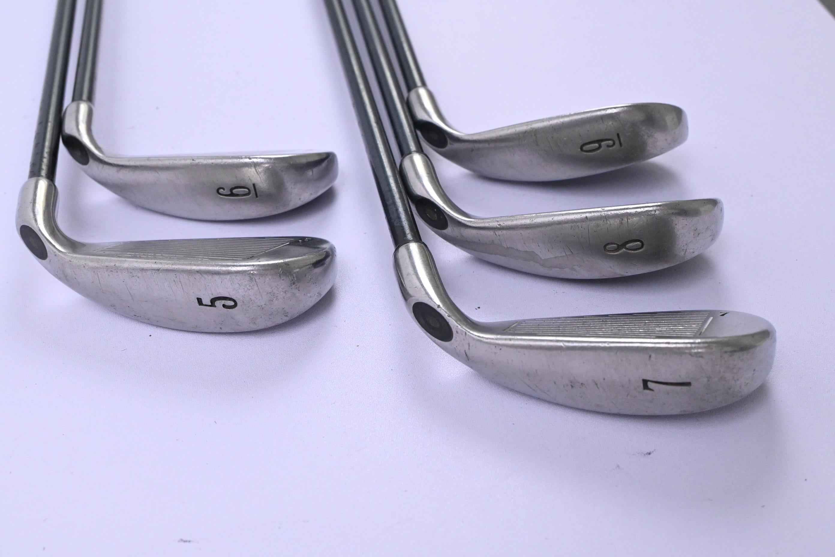 Left Hand Callaway Big Bertha 2004 Irons / 5-9i / Stiff Flex Rifle MT85 Shafts