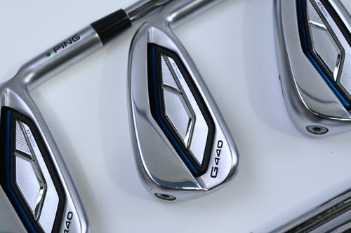 Ping G440 Irons / 5-PW+UW+52°+56° / Green Dot / Regular Flex Ping AWT 3.0 Shafts