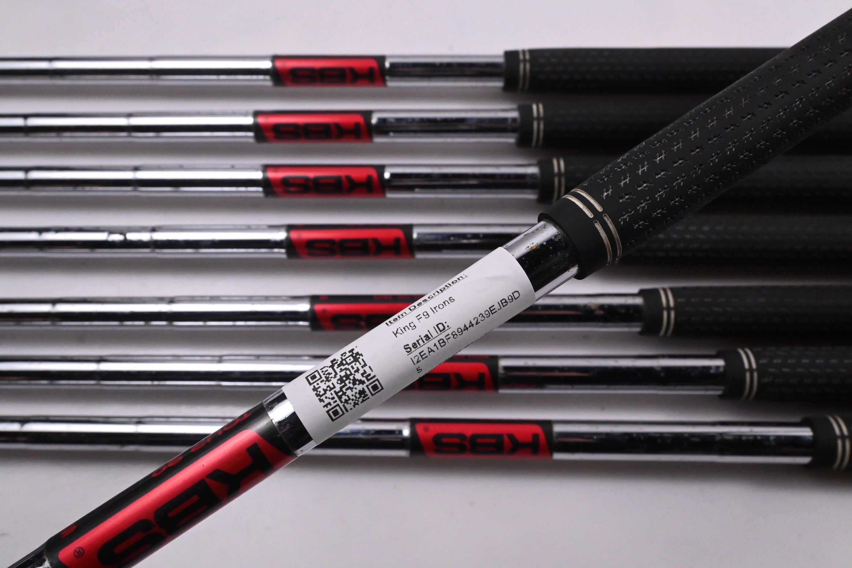 Left Hand Cobra King F9 Irons / 4-PW+GW / Stiff Flex KBS Tour 90 Shafts