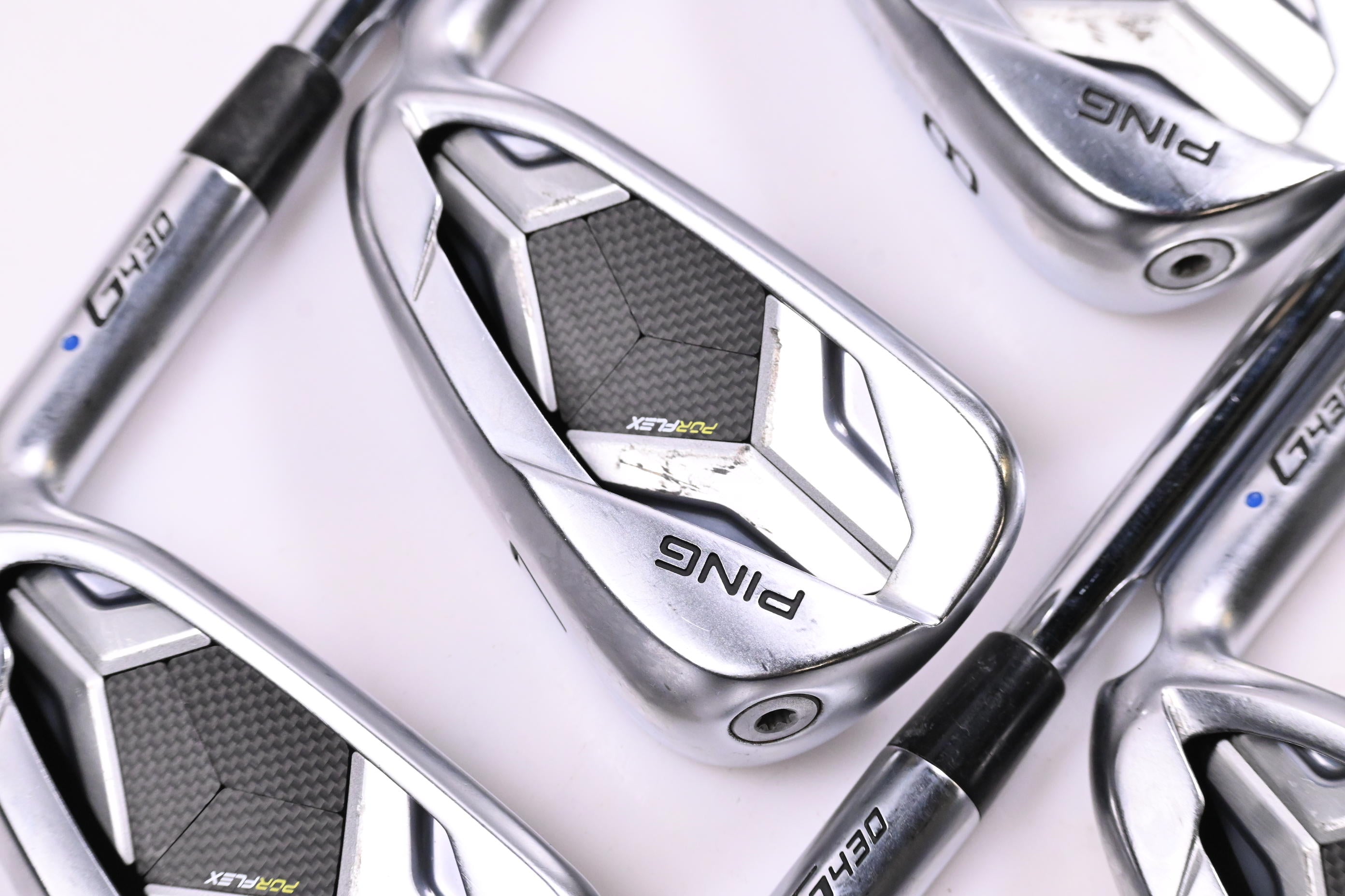 Ping G430 Irons / 6-PW+45° / Blue Dot / Regular Flex Ping AWT 2.0 Shafts