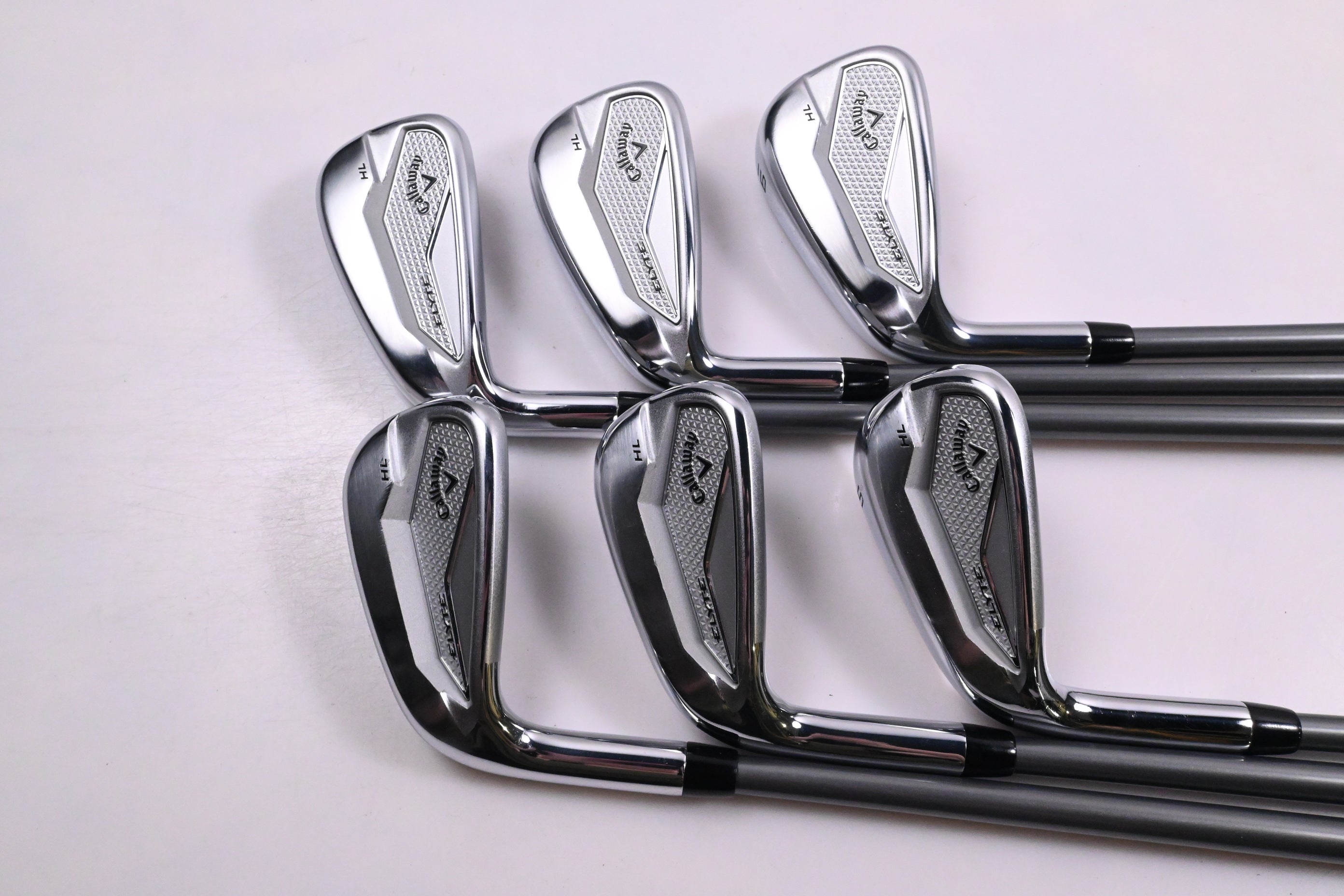 Left Hand Callaway Elyte HL Irons / 7-PW+GW+SW / Senior Flex Denali Charcoal 55