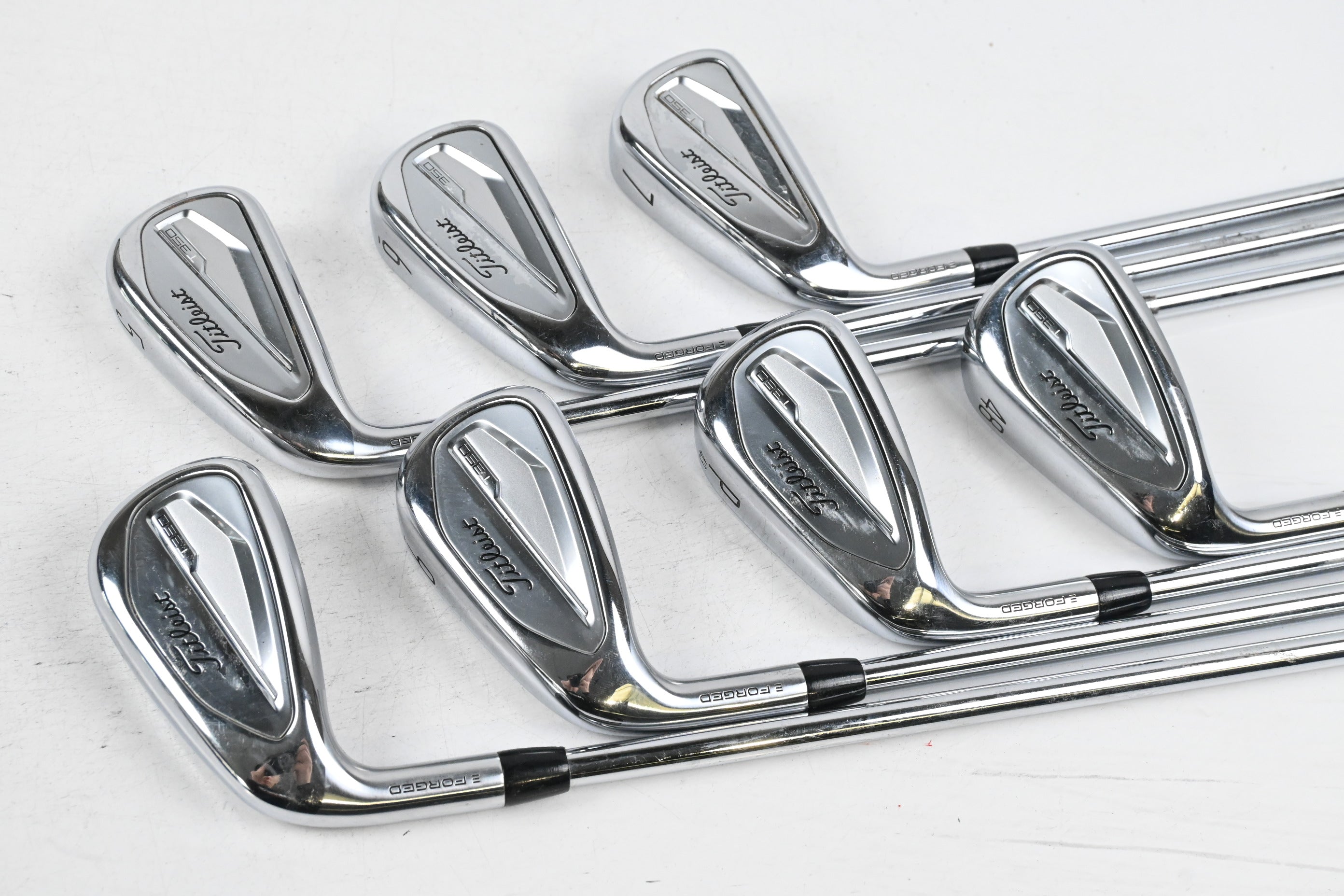 Left Hand Titleist T350 Irons / 5-PW / Regular Flex AMT Red R300 Shafts