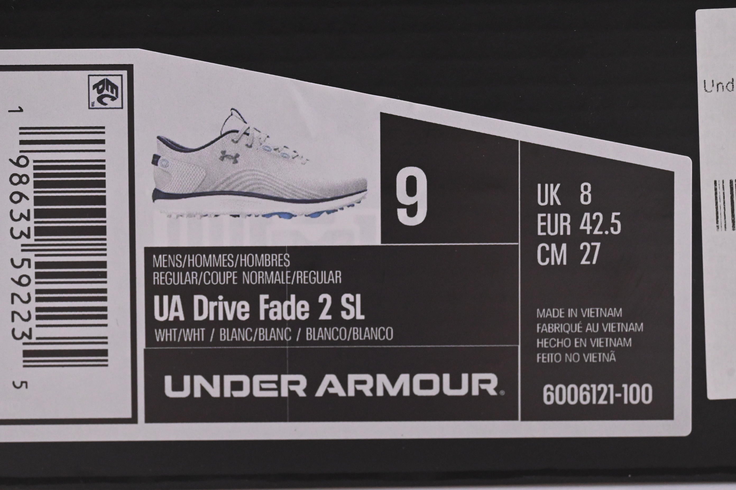 Under Armour Drive Fade 2 SL Golf Shoes / UK 8 / White