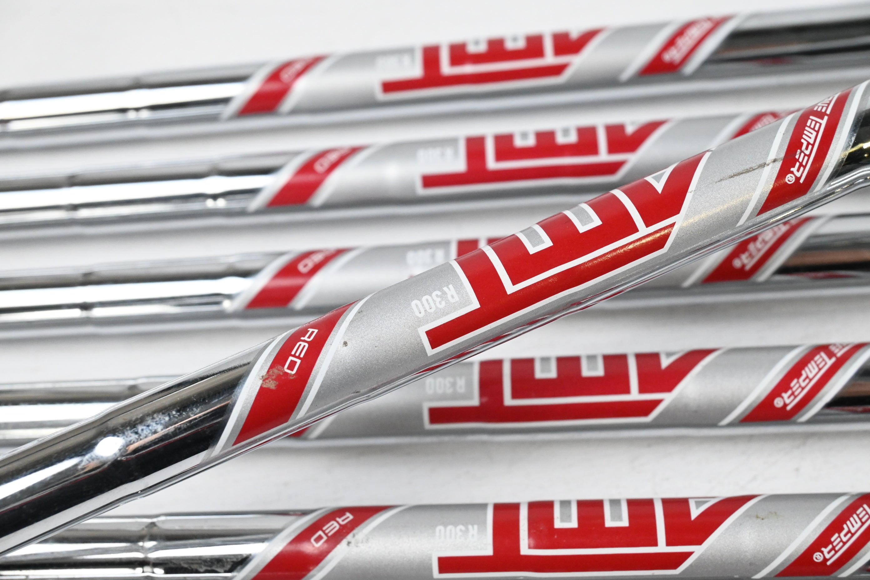 Left Hand Titleist T350 Irons / 5-PW / Regular Flex AMT Red R300 Shafts