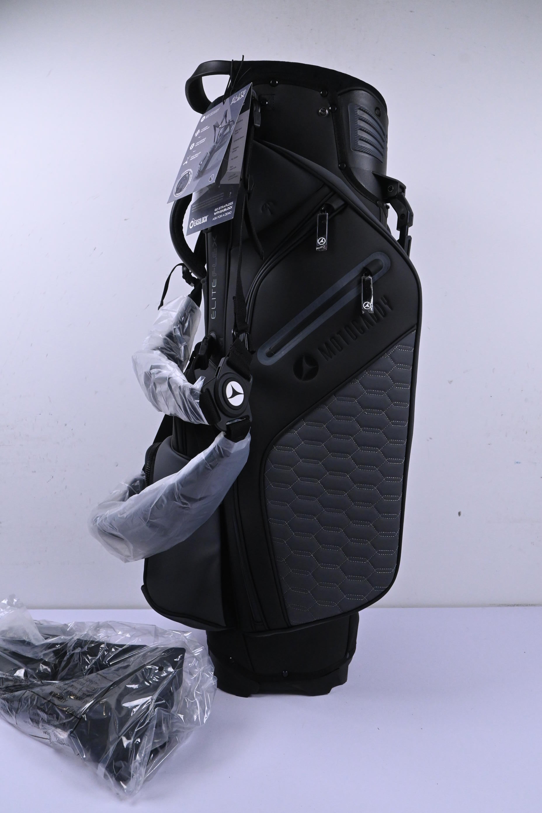Motocaddy Elite Flex Stand Bag / 14-Way Divider / Black & Grey