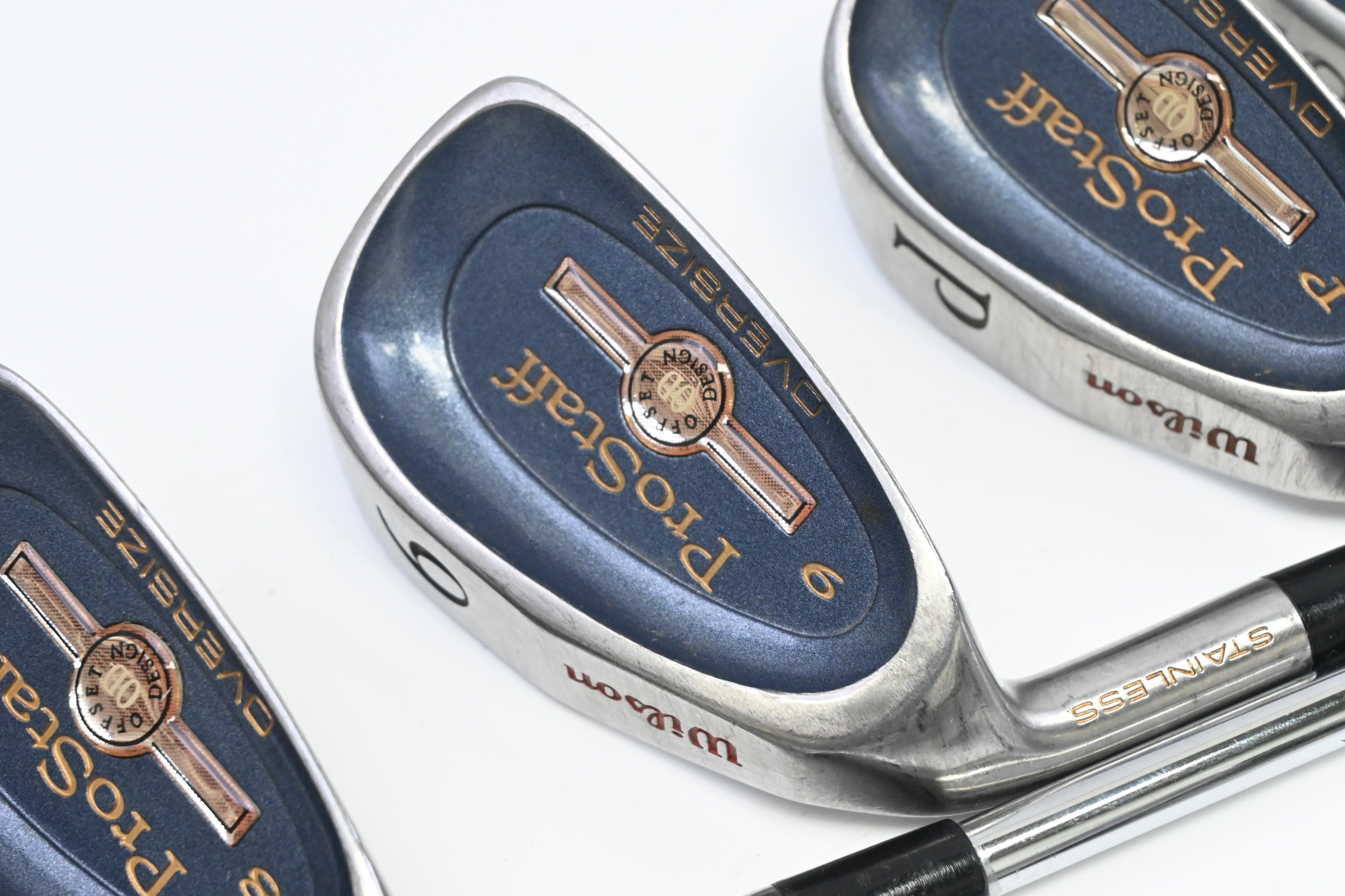 Left Hand Wilson ProStaff Oversize Irons / 3-PW+SW / Stiff Flex Prostaff Shaft