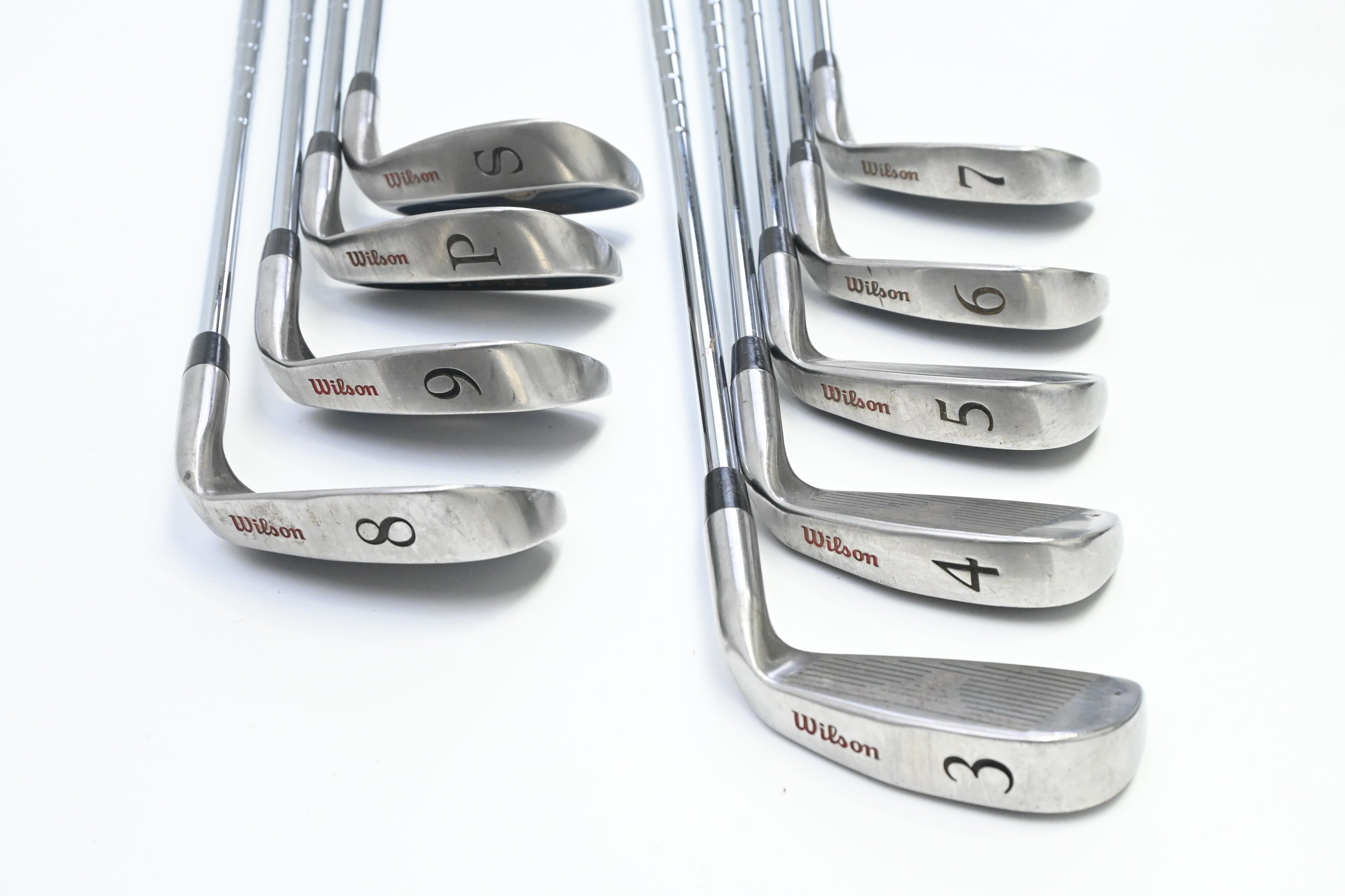 Left Hand Wilson ProStaff Oversize Irons / 3-PW+SW / Stiff Flex Prostaff Shaft