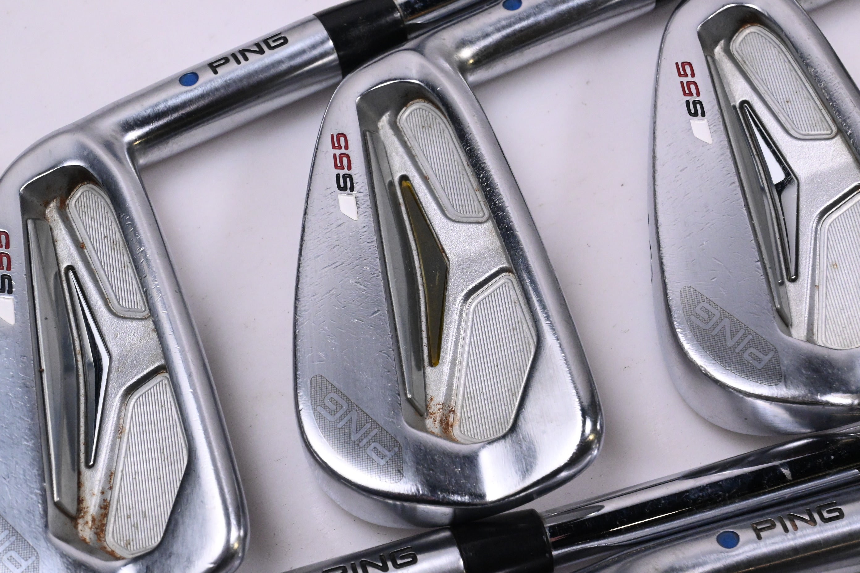 Ping S55 Irons / 3-PW / Blue Dot / Regular Flex Project X Shafts