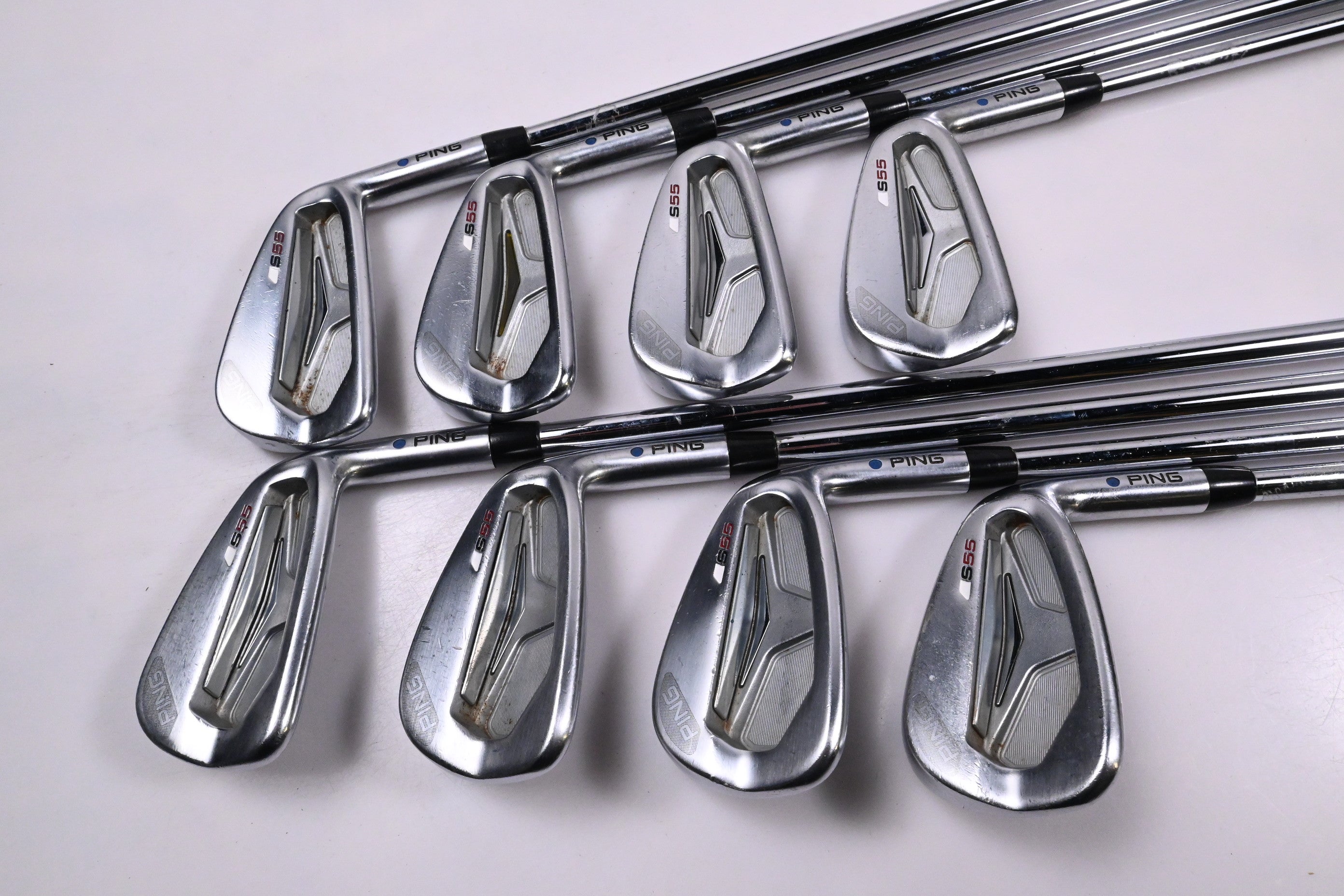 Ping S55 Irons / 3-PW / Blue Dot / Regular Flex Project X Shafts