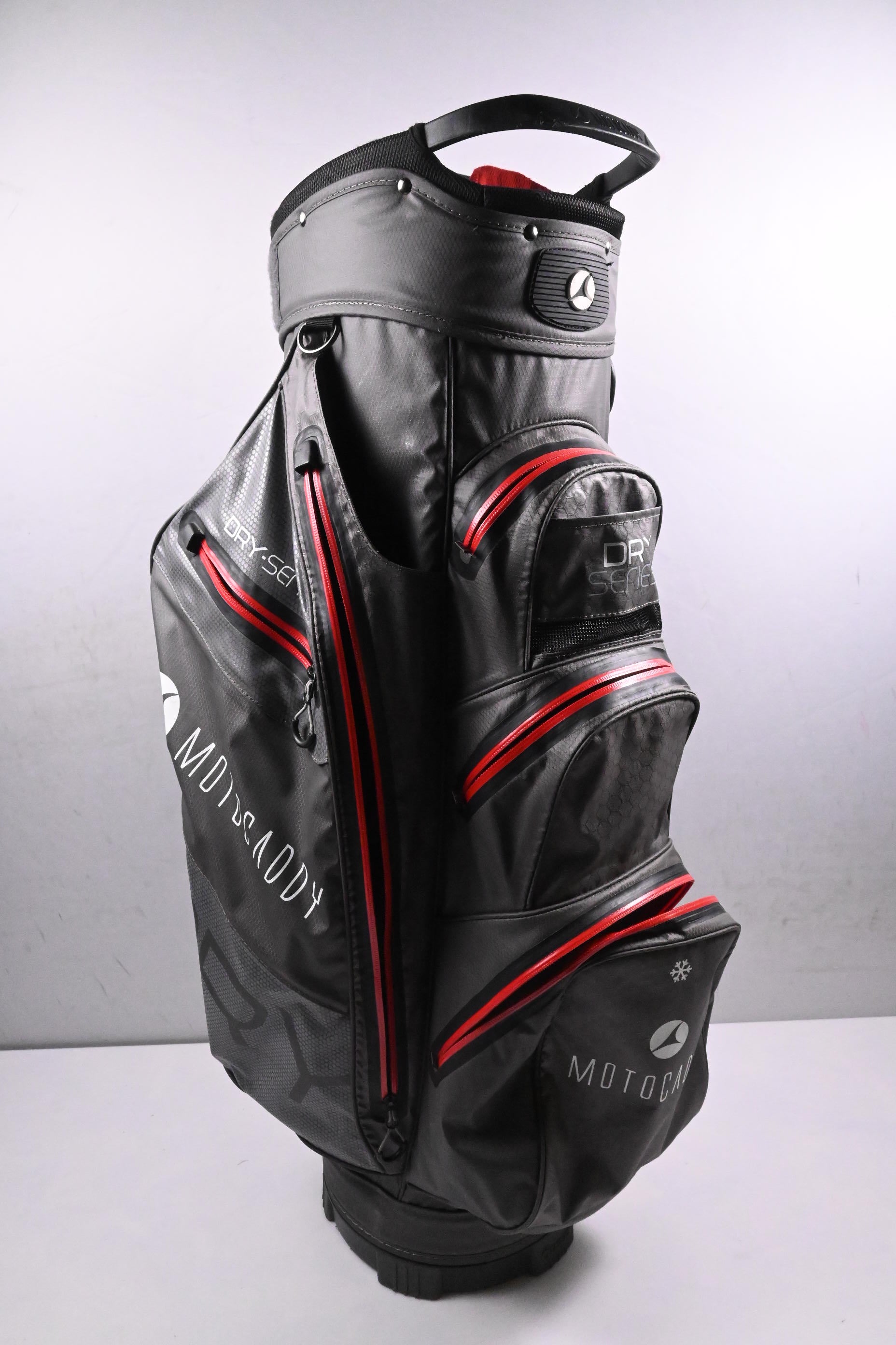 Motocaddy Dry Series Cart Bag / 14-Way Divider / Grey, Red