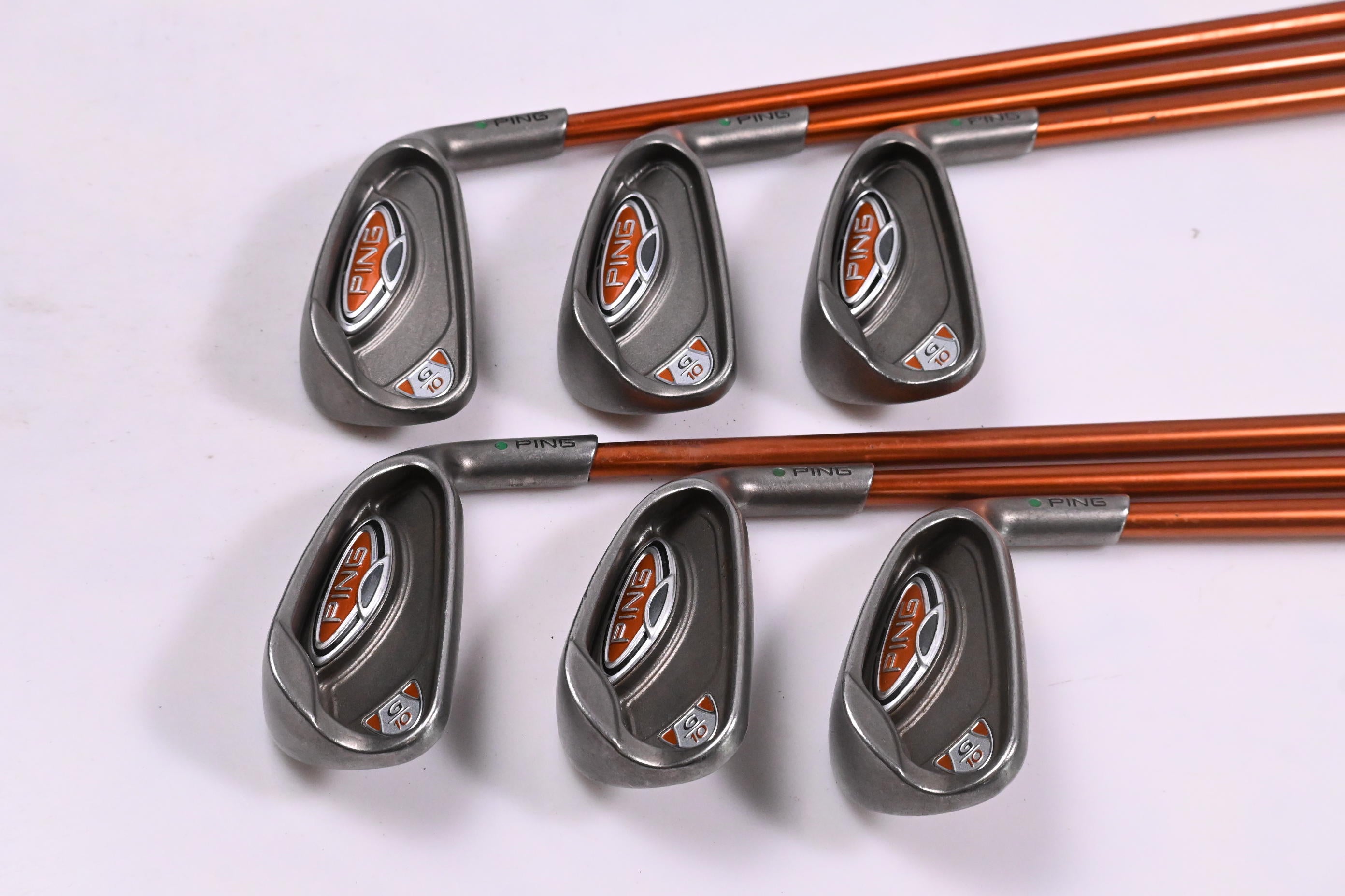 Ping G10 Irons / 4-9i / Green Dot / Regular Flex Ping TFC 129 Shafts