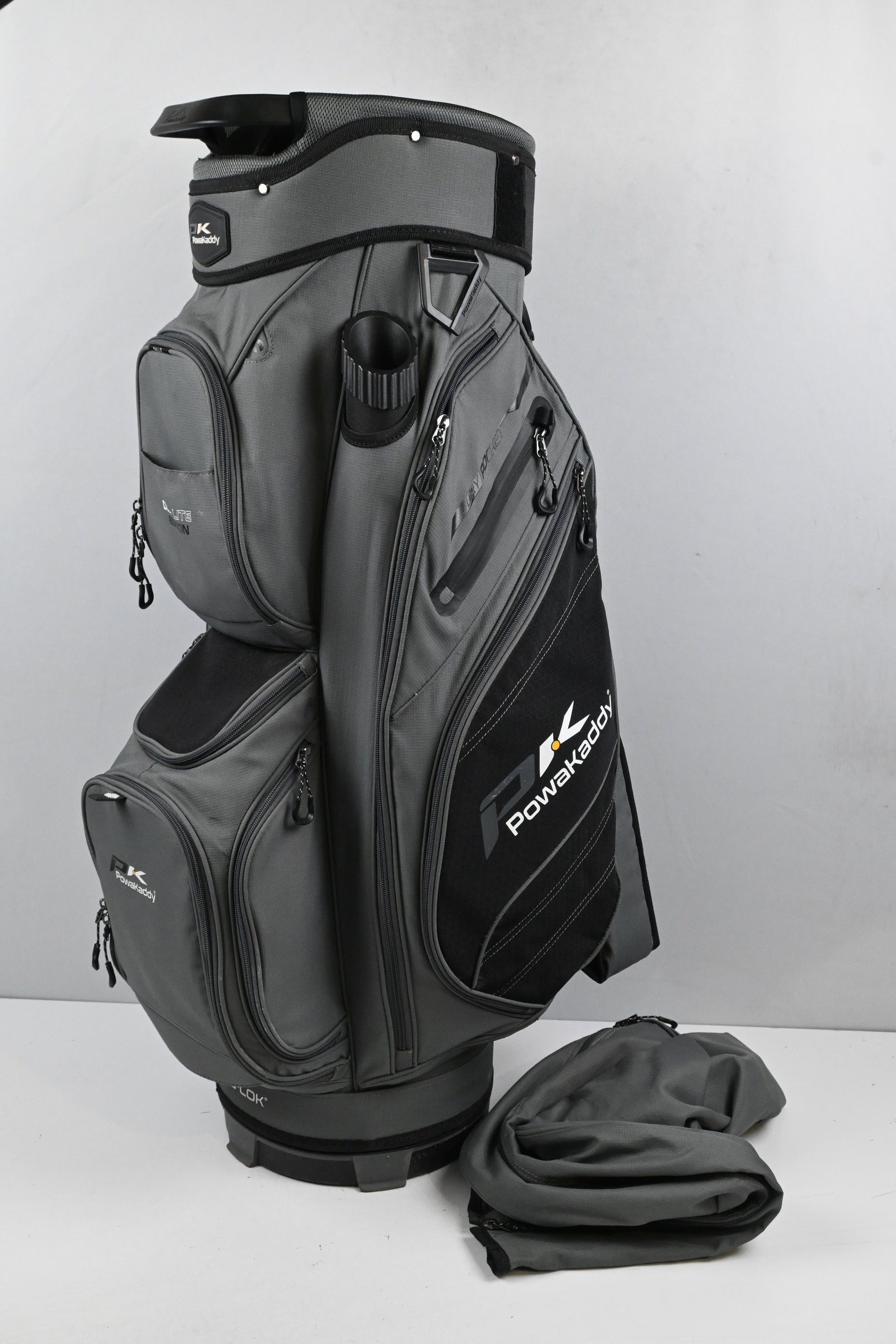 Powakaddy DLX Lite Edition Cart Bag / 14-Way Divider / Grey, Black