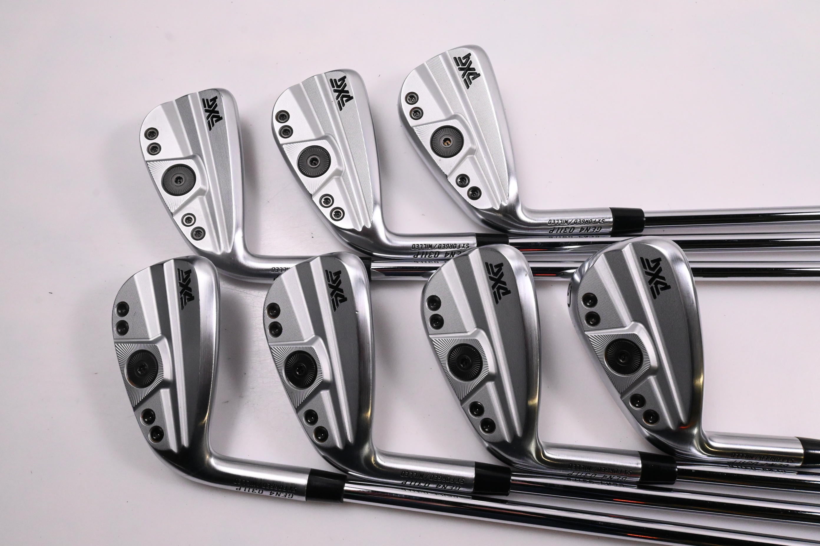 Left Hand PXG 0311 P Gen4 Irons / 5-PW+GW / Regular Flex Elevate MPH 85 Shafts
