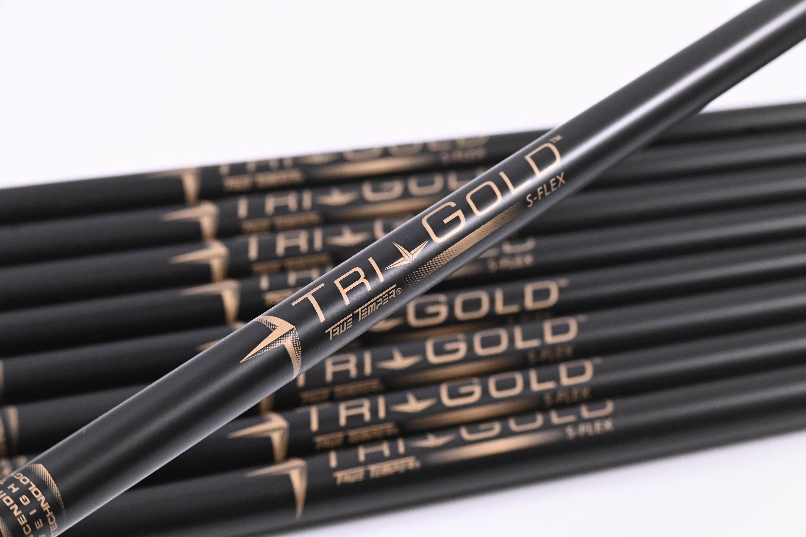 True Temper Tri Gold Iron Shafts / Stiff Flex / Set of 9 / .370 Tip
