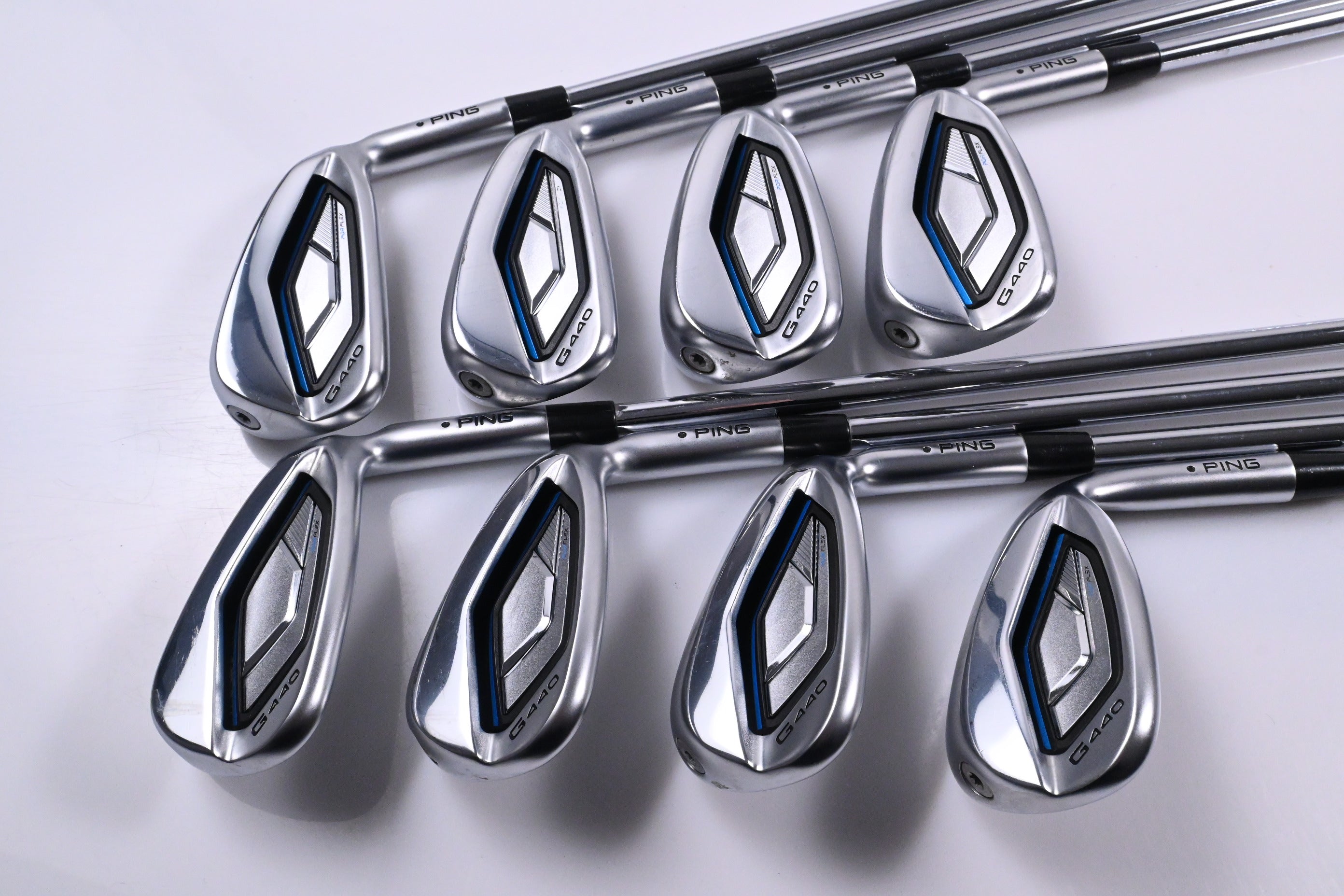 Ping G440 Irons / 6-PW+GW+52°+56° / Black Dot / Regular Flex Ping AWT 3.0 Shafts