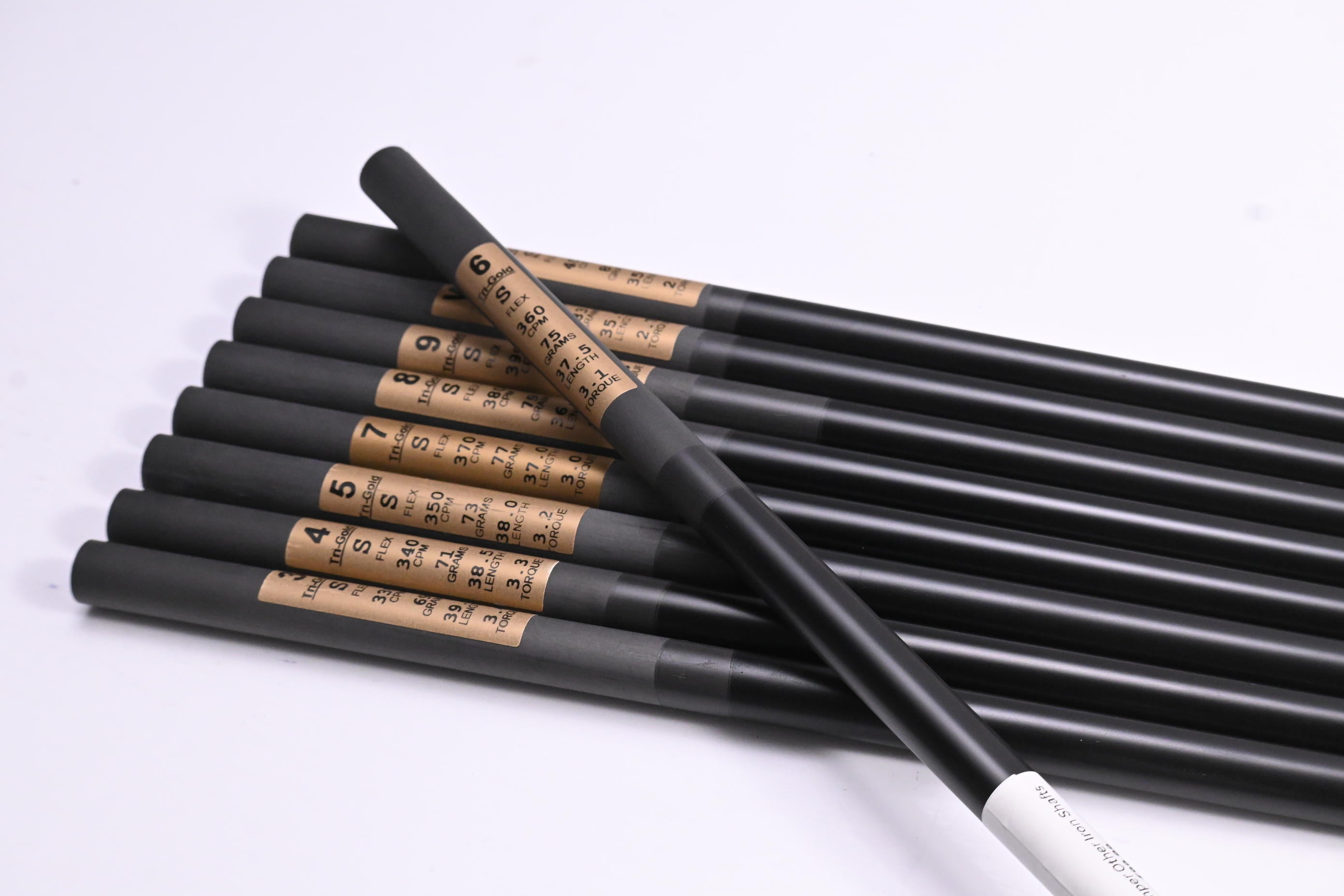 True Temper Tri Gold Iron Shafts / Stiff Flex / Set of 9 / .370 Tip