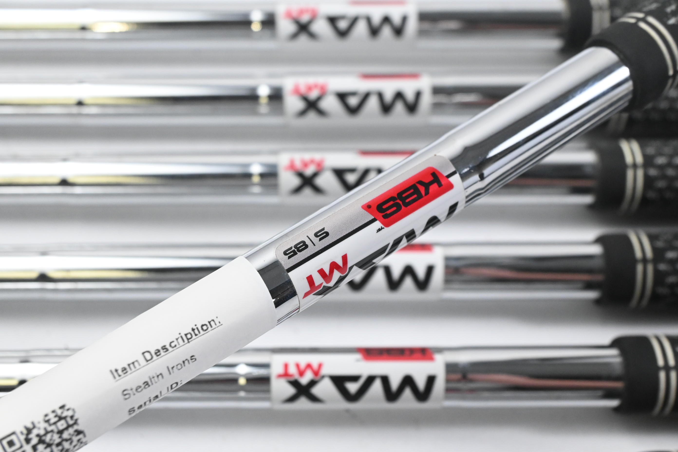 Taylormade Stealth Irons / 5-PW+SW / Stiff Flex KBS MAX 85 Shafts
