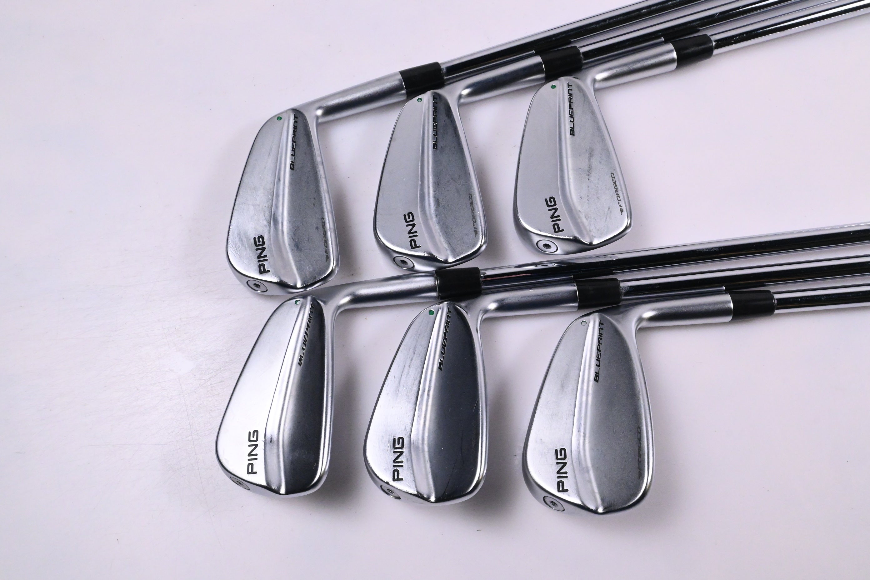 Ping Blueprint Irons / 4-9i / Green Dot / Stiff Flex Ping AWT 2.0 Shafts