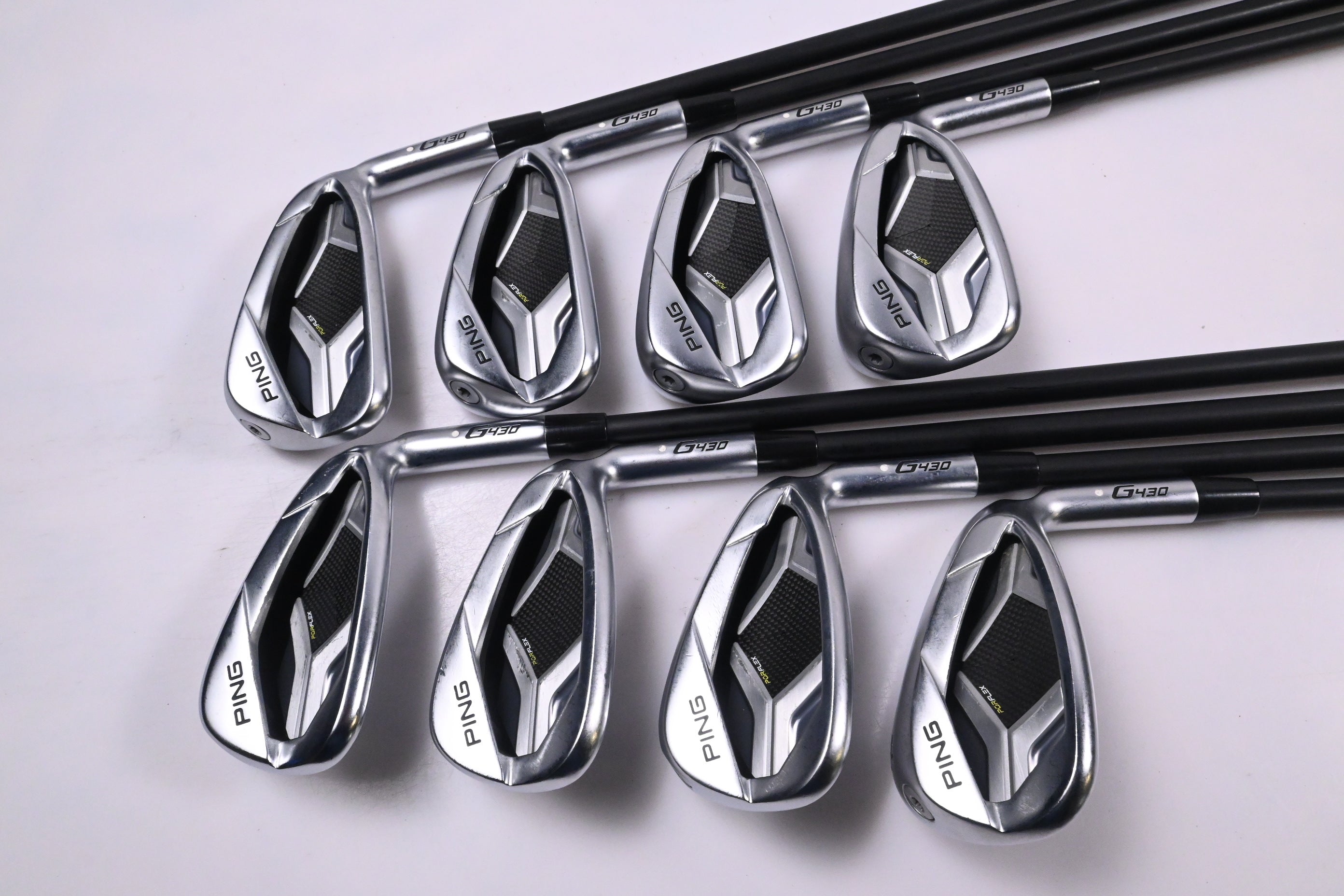 Ping G430 Irons / 5-PW+45°+54° / White Dot / Senior Flex Ping Alta CB Black