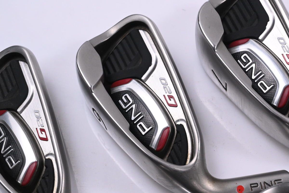 Left Hand Ping G20 Irons / 5-PW+SW / Red Dot / Regular Flex Ping CFS Shafts