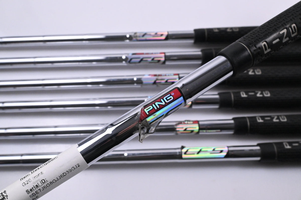 Left Hand Ping G20 Irons / 5-PW+SW / Red Dot / Regular Flex Ping CFS Shafts