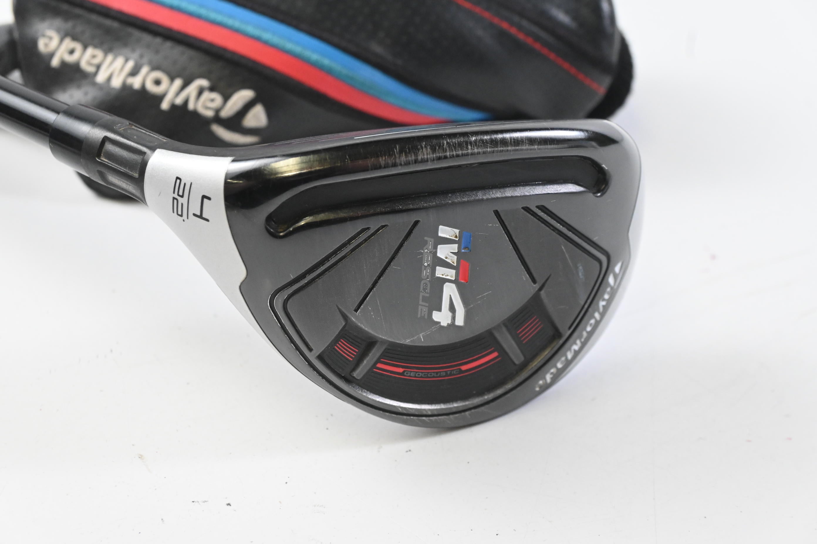 Left Hand Taylormade M4 #4 Hybrid / 22 Degree / Stiff Flex Fujikura Atmos Red 7