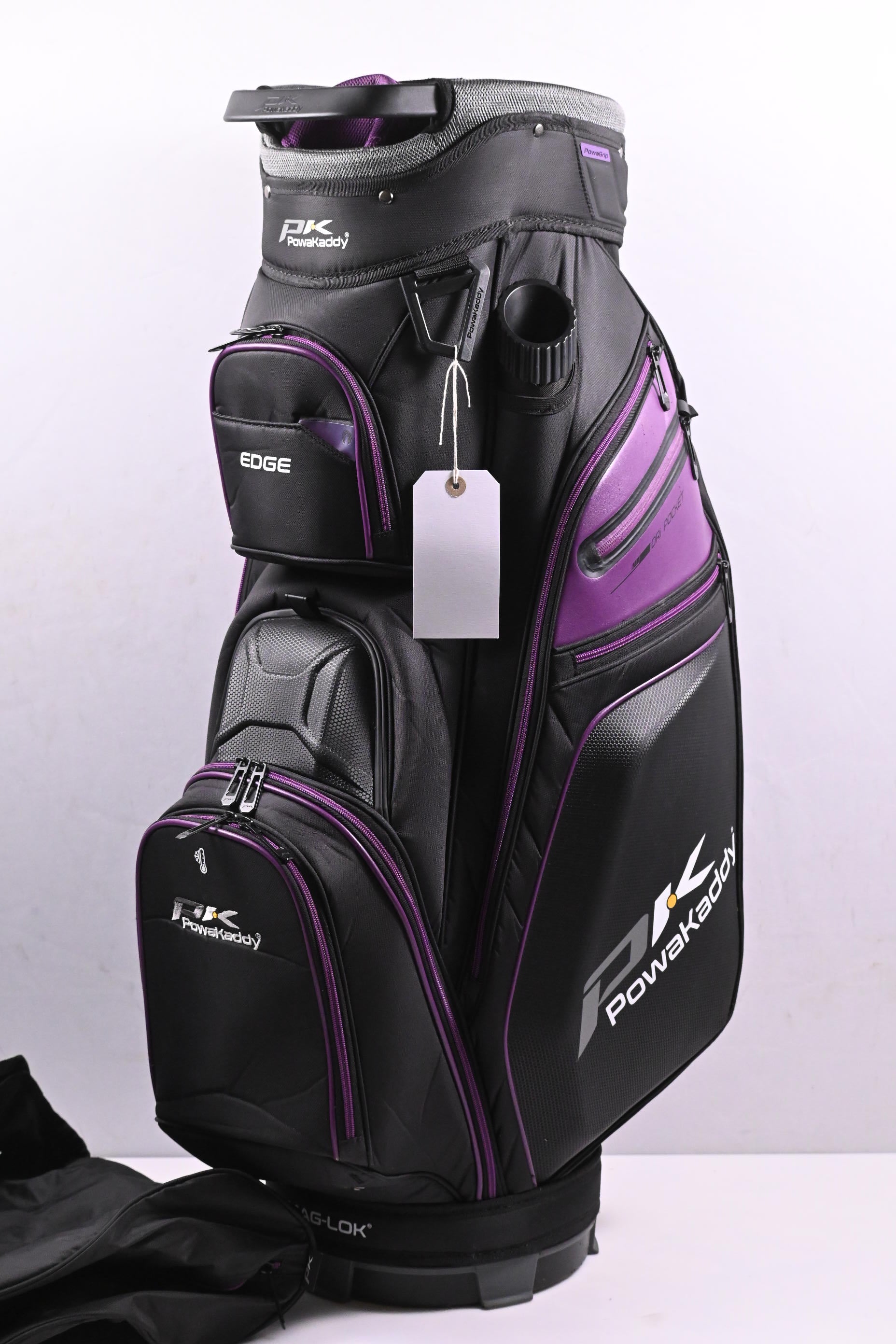 Powakaddy Edge Cart Bag / 14-Way Divider / Black, Purple