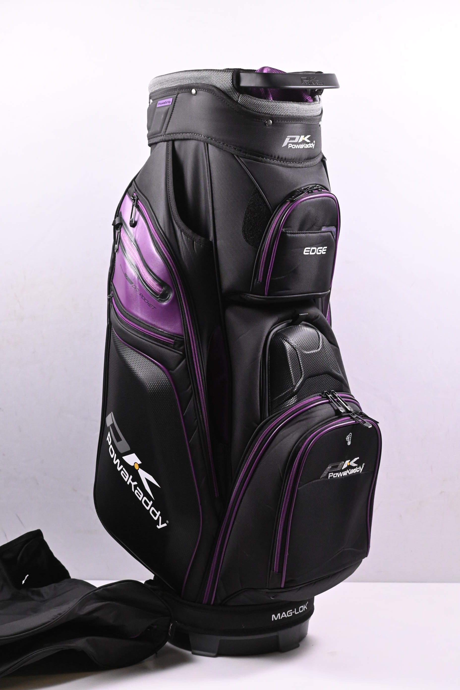 Powakaddy Edge Cart Bag / 14-Way Divider / Black, Purple