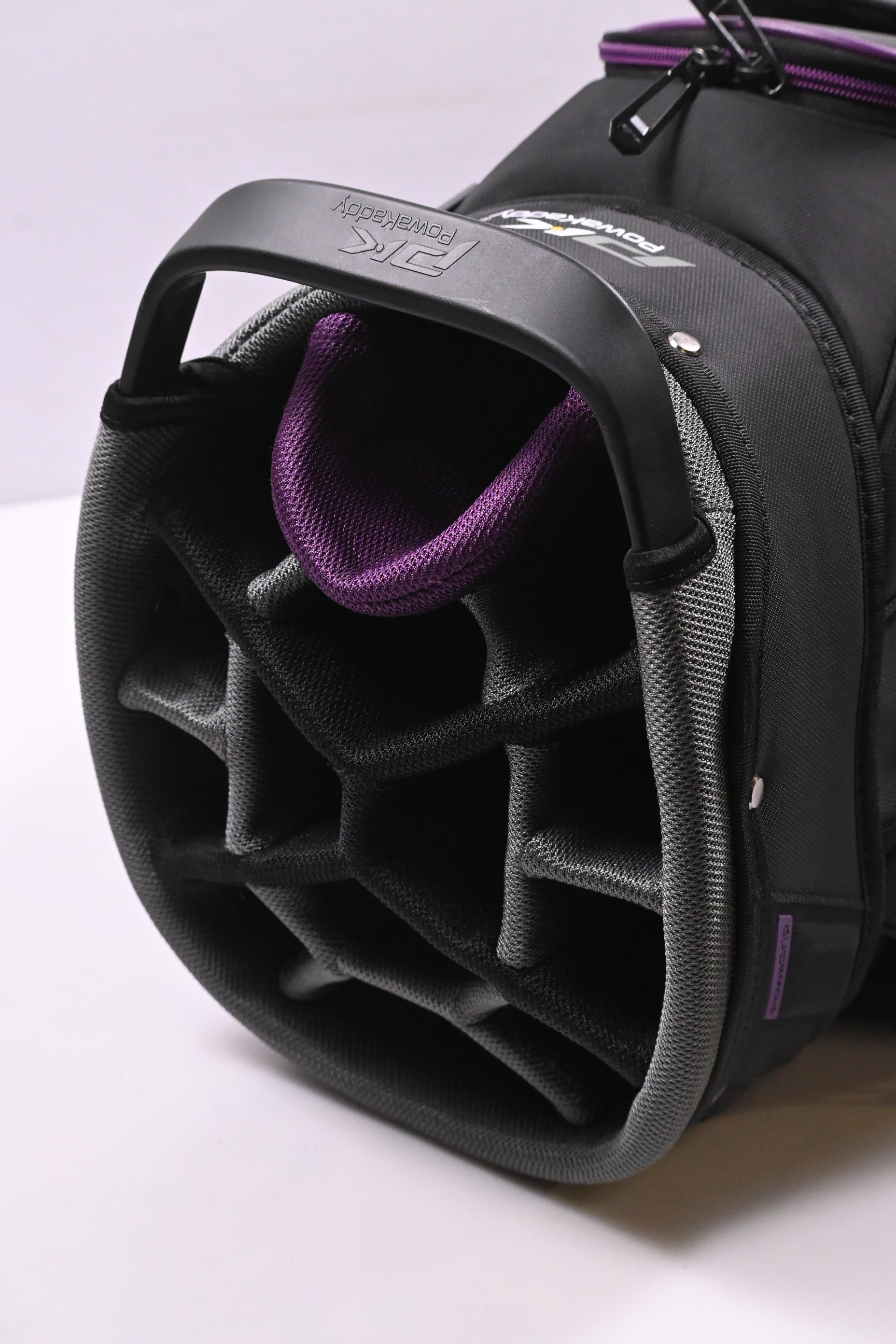 Powakaddy Edge Cart Bag / 14-Way Divider / Black, Purple