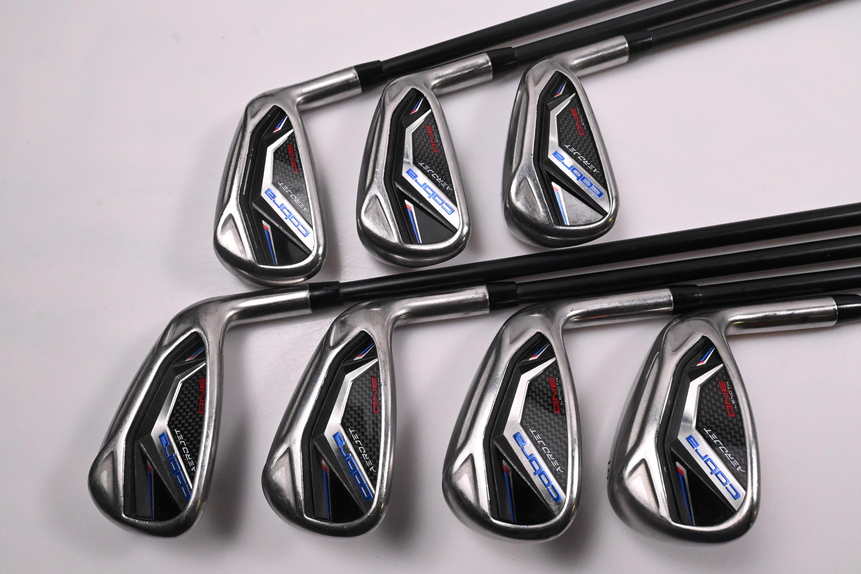 Cobra Aerojet One Length Irons / 5-PW+GW / Stiff Flex KBS PGI 85 Shafts