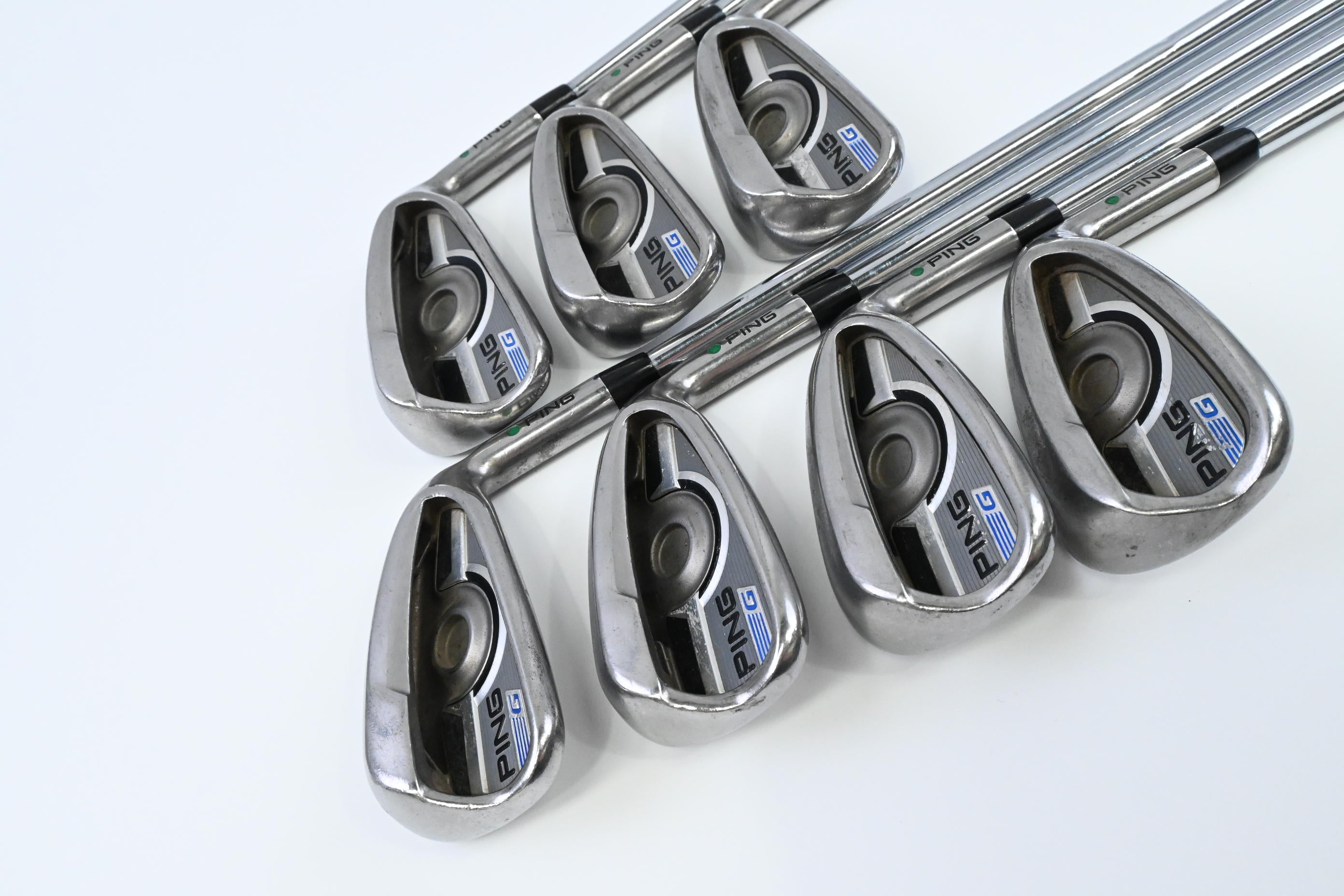 Ping G Series Irons / 4-PW / Green Dot / Regular Flex Ping AWT 2.0 Shafts