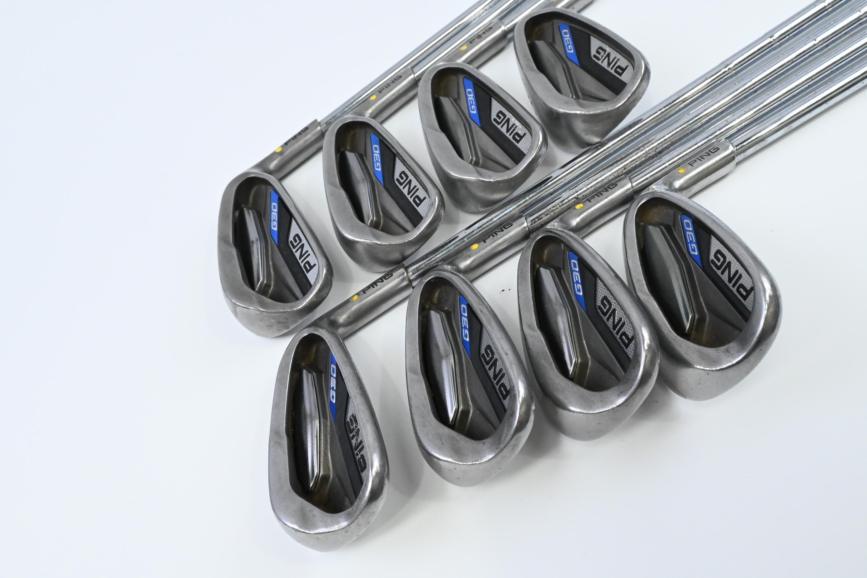 Ping G30 Irons / 5-PW+UW+SW / Yellow Dot / Regular Flex Ping CFS Distance Shafts