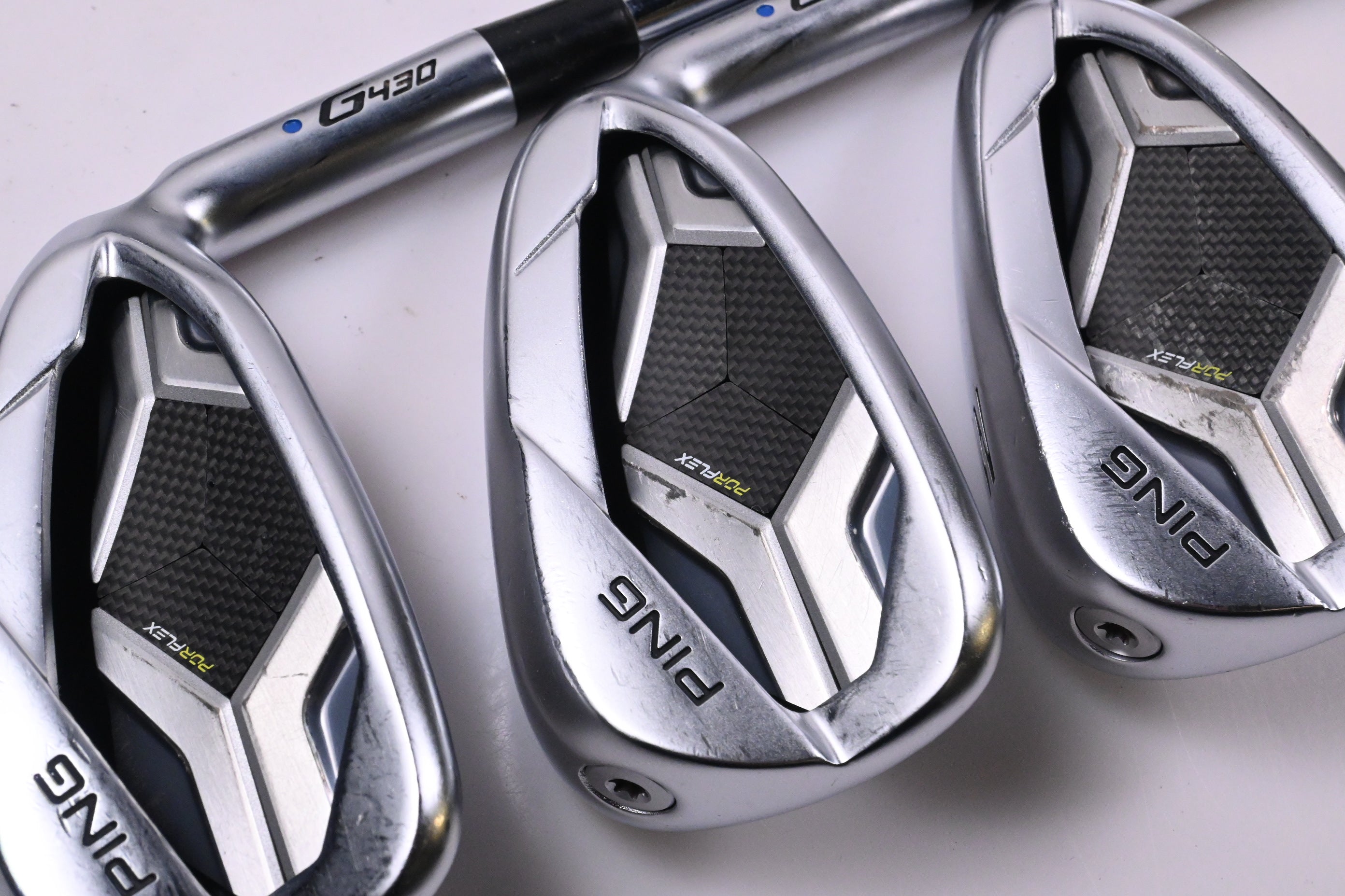 Ping G430 Irons / 6-PW / Blue Dot / Regular Flex Ping AWT 2.0 Shafts