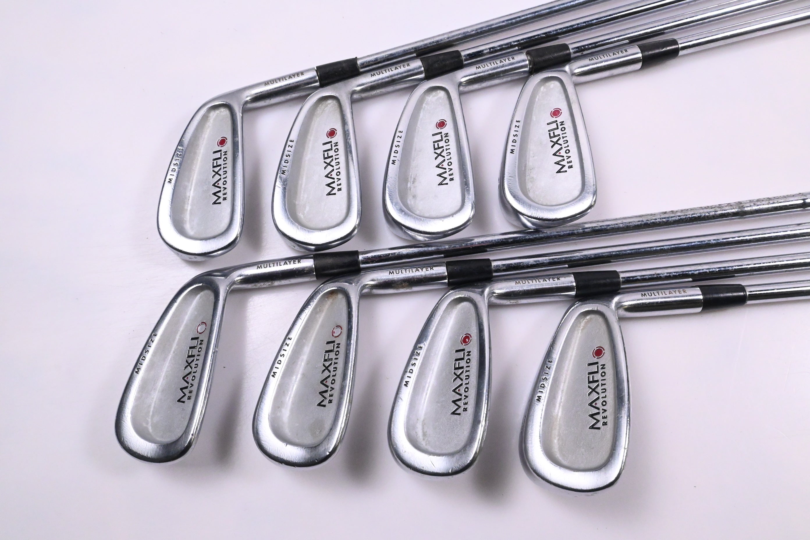 Maxfli Revolution Red Dot Irons / 3-PW / Stiff Flex Dynalite Shafts