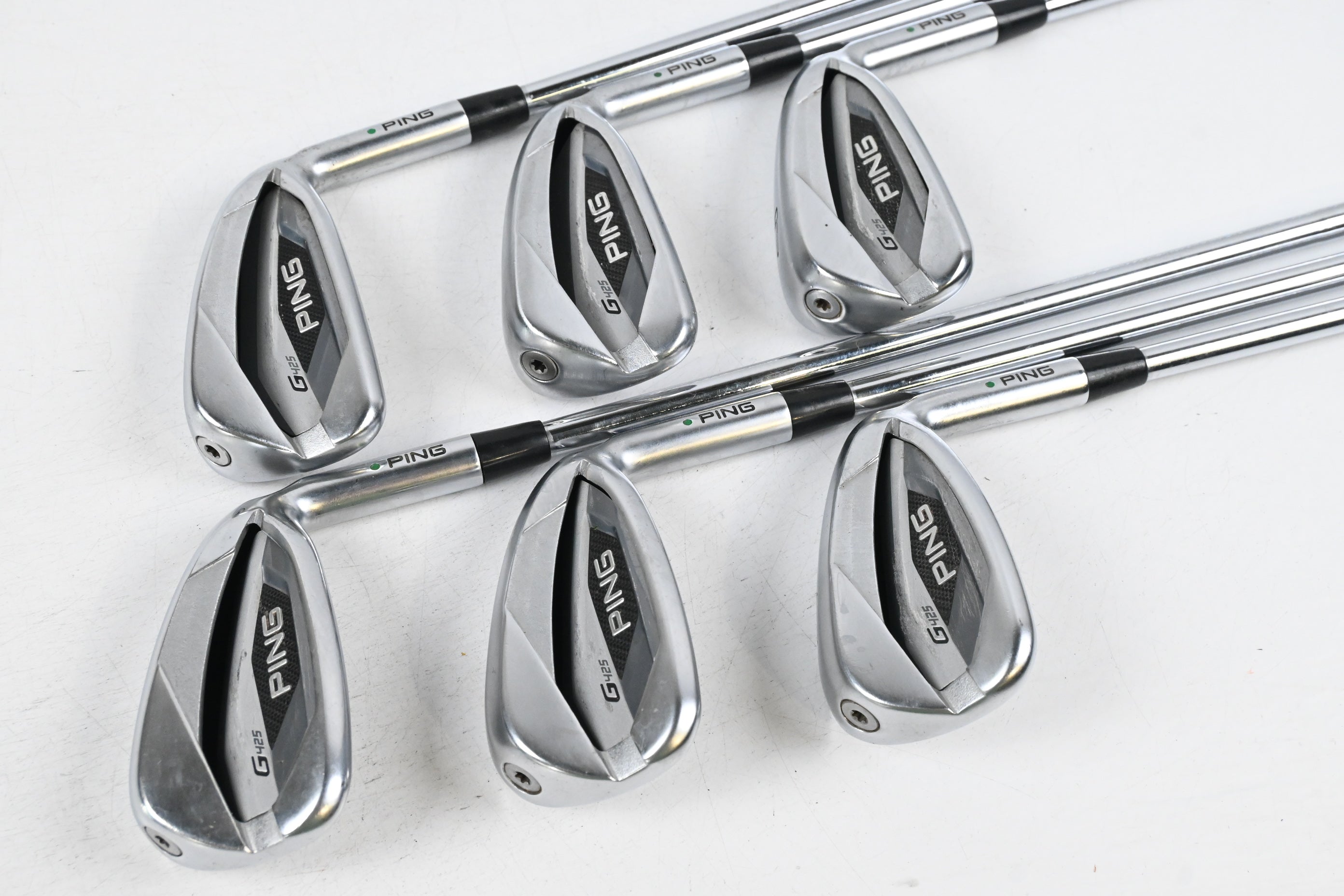 Ping G425 Irons / 5-PW / Green Dot / Regular Flex Ping AWT 2.0 Steel Shafts