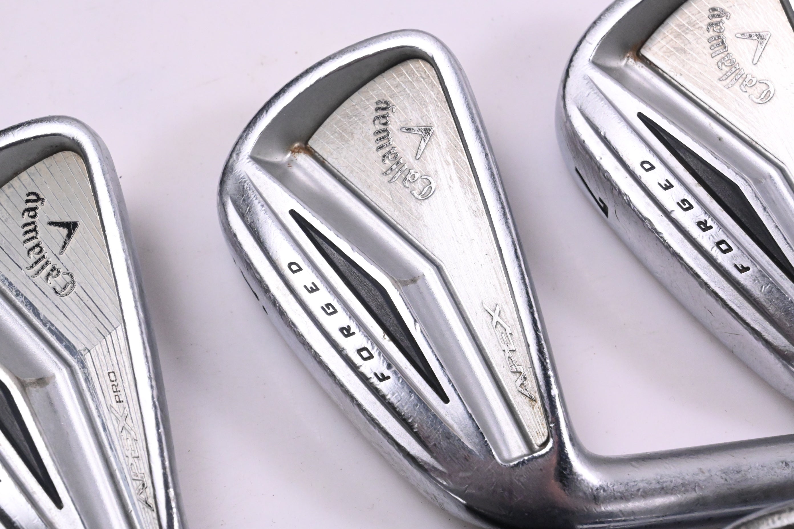 Left Hand Callaway Apex Pro Forged Irons / 5-PW+GW / Stiff Flex Steel Shafts