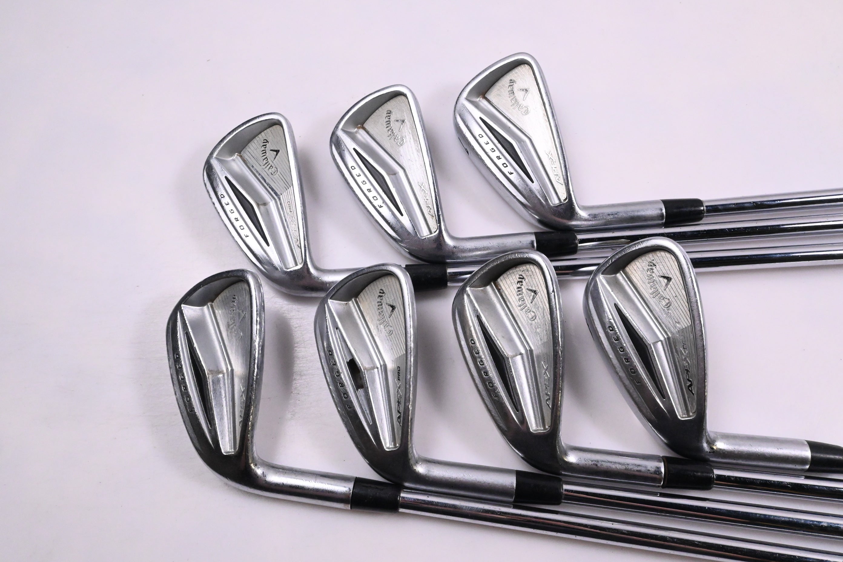 Left Hand Callaway Apex Pro Forged Irons / 5-PW+GW / Stiff Flex Steel Shafts
