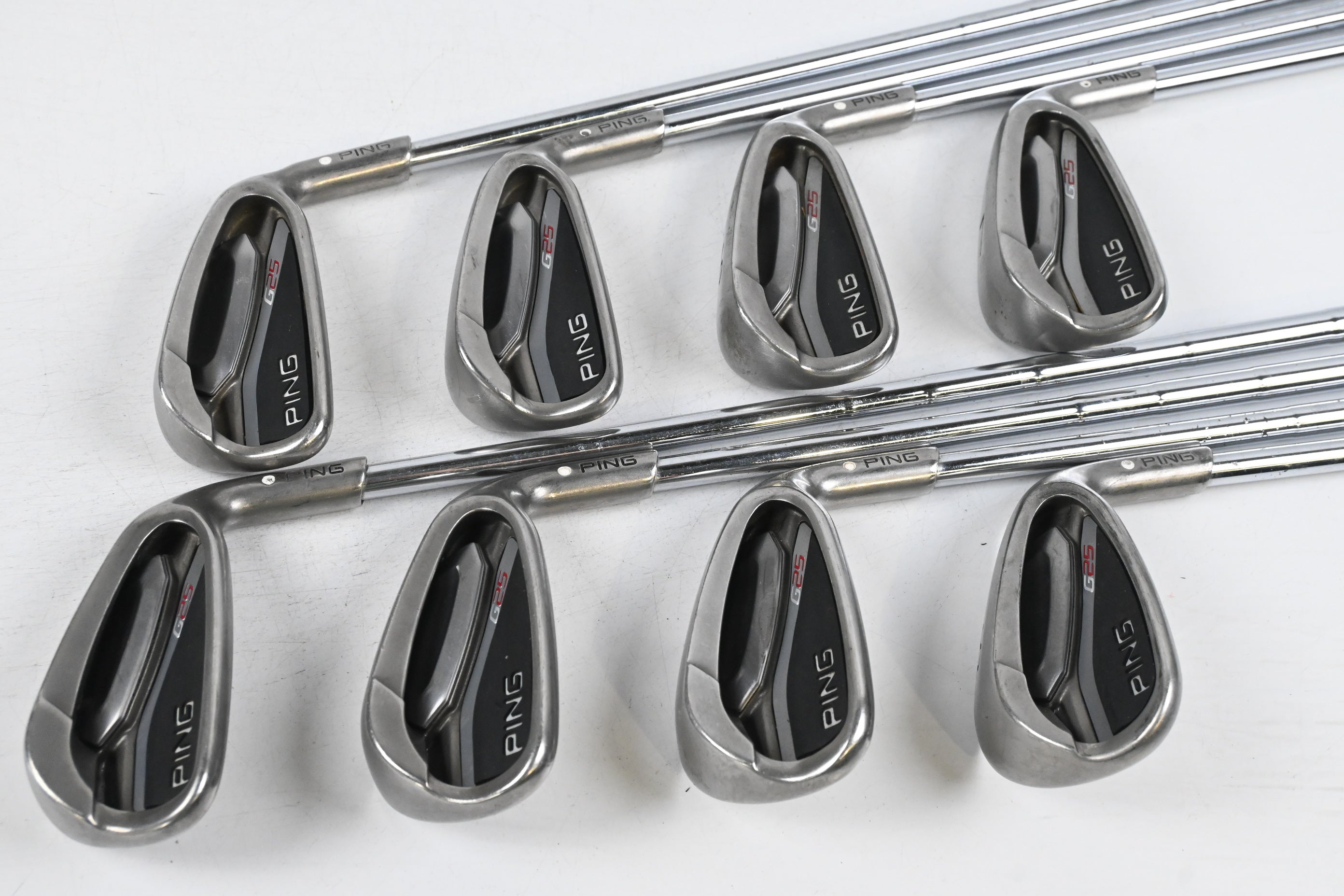 Ping G25 Irons / 4-PW+SW / White Dot / Stiff Flex Ping CFS Steel Shafts