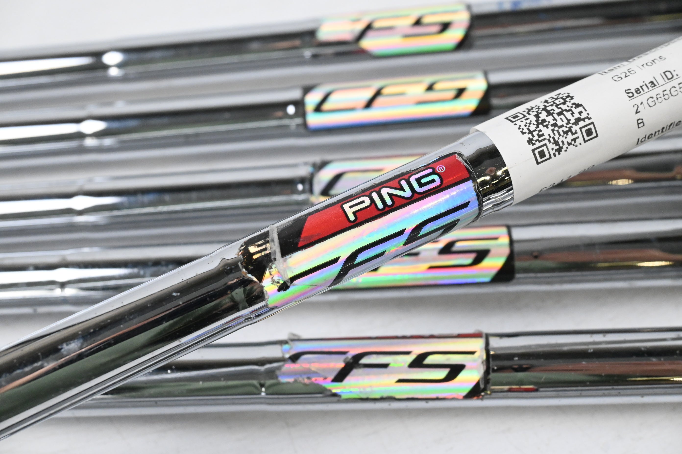 Ping G25 Irons / 4-PW+SW / White Dot / Stiff Flex Ping CFS Steel Shafts