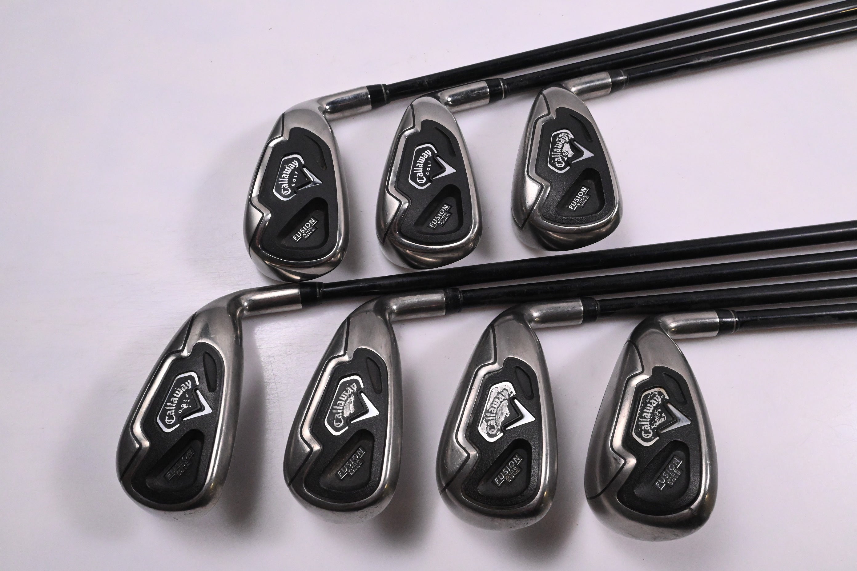 Callaway Fusion Wide Sole Irons / 5-PW+SW / Stiff Flex Callaway 75 Shafts