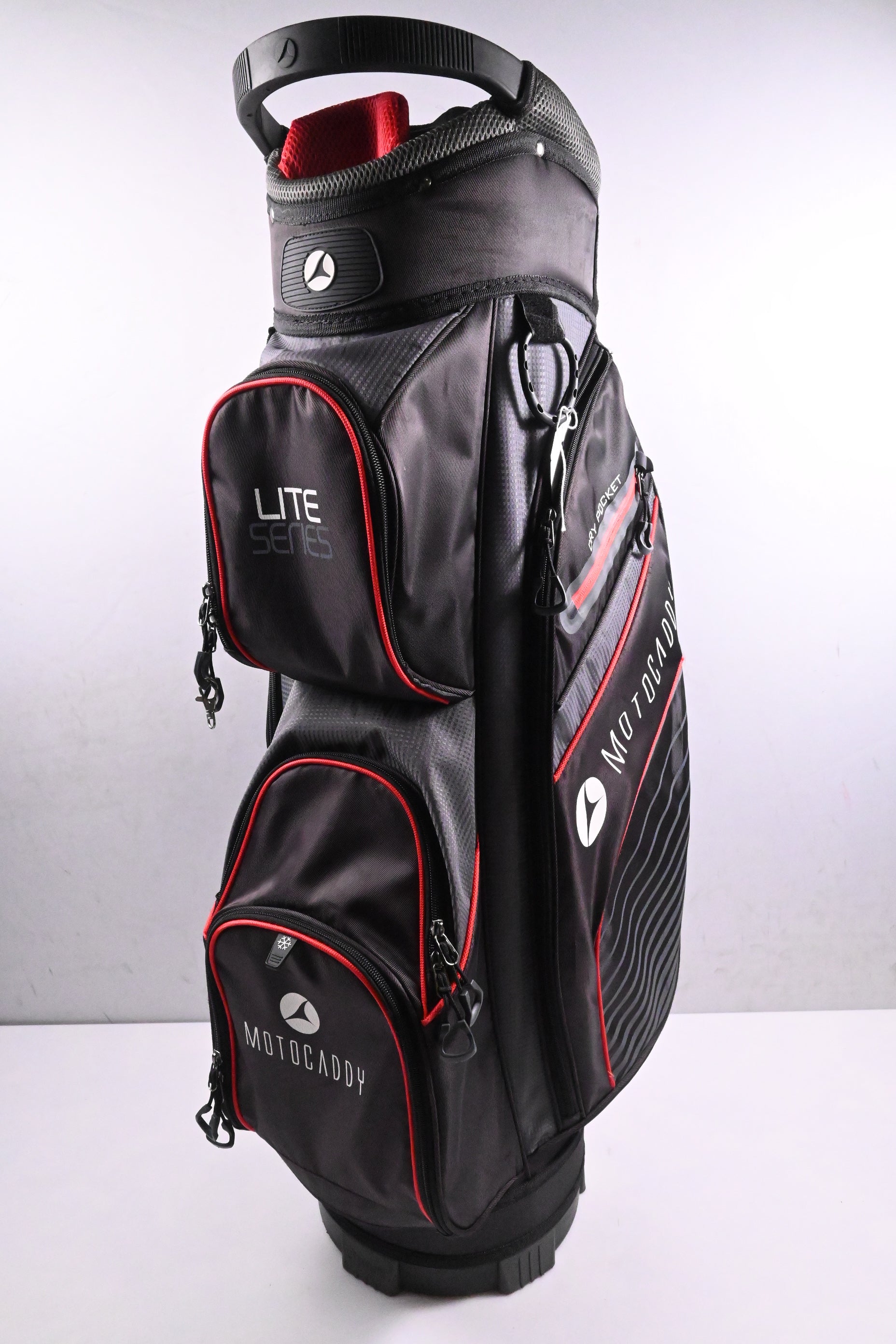 Motocaddy Lite Series Cart Bag / 14-Way Divider / Black, Grey, Red
