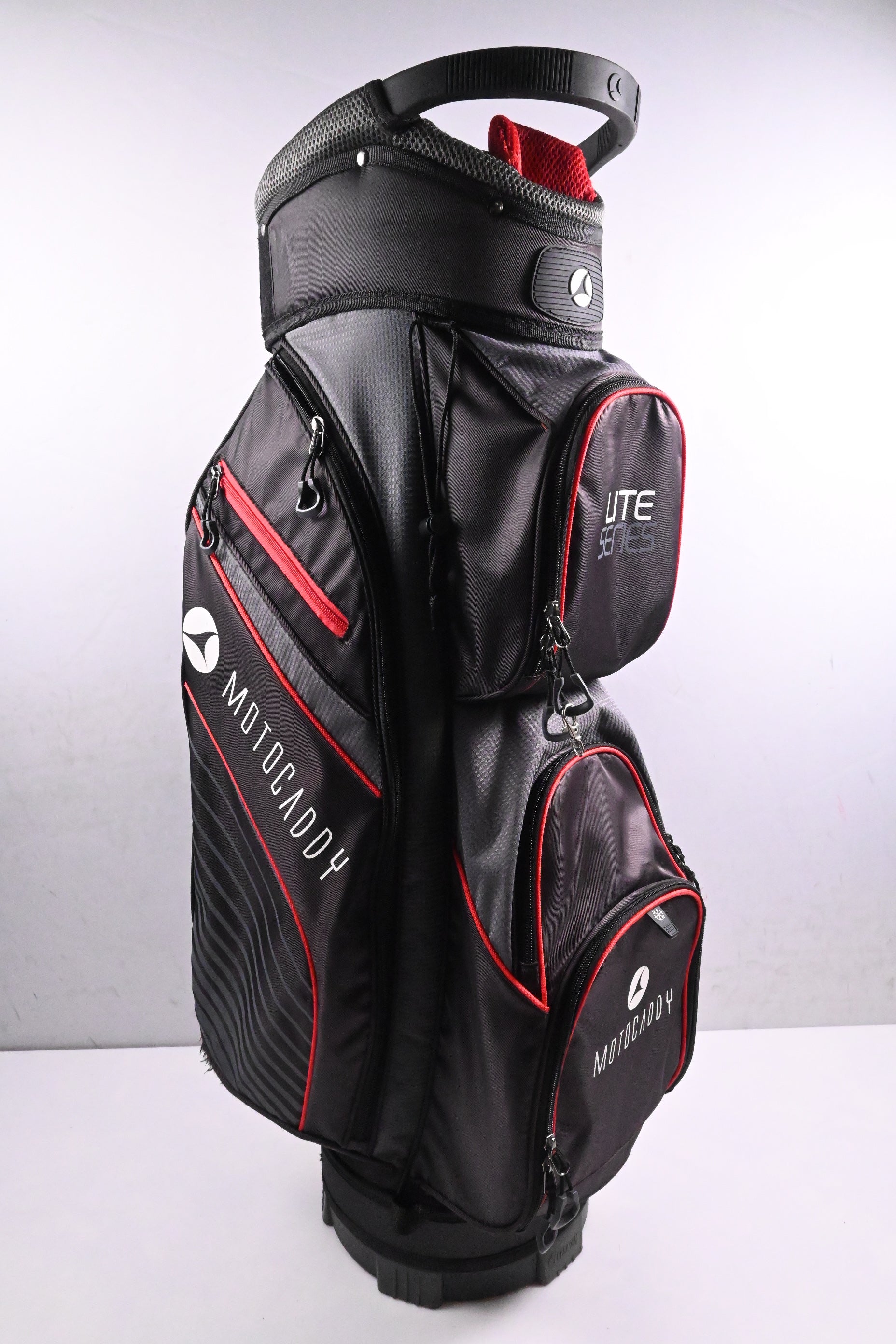 Motocaddy Lite Series Cart Bag / 14-Way Divider / Black, Grey, Red
